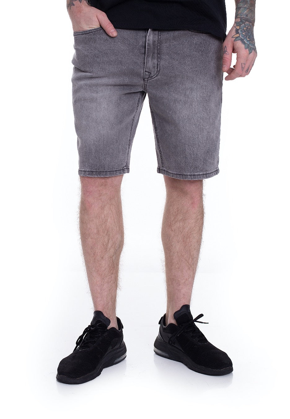 Iriedaily - Slim Shot 3 D. Grey Bleach Wash - Shorts | Men-Image