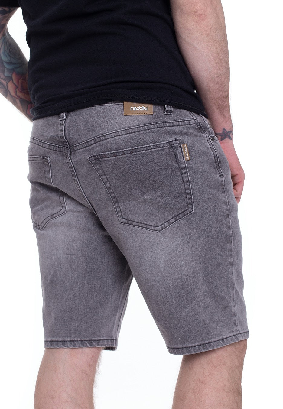 Iriedaily - Slim Shot 3 D. Grey Bleach Wash - Shorts | Men-Image