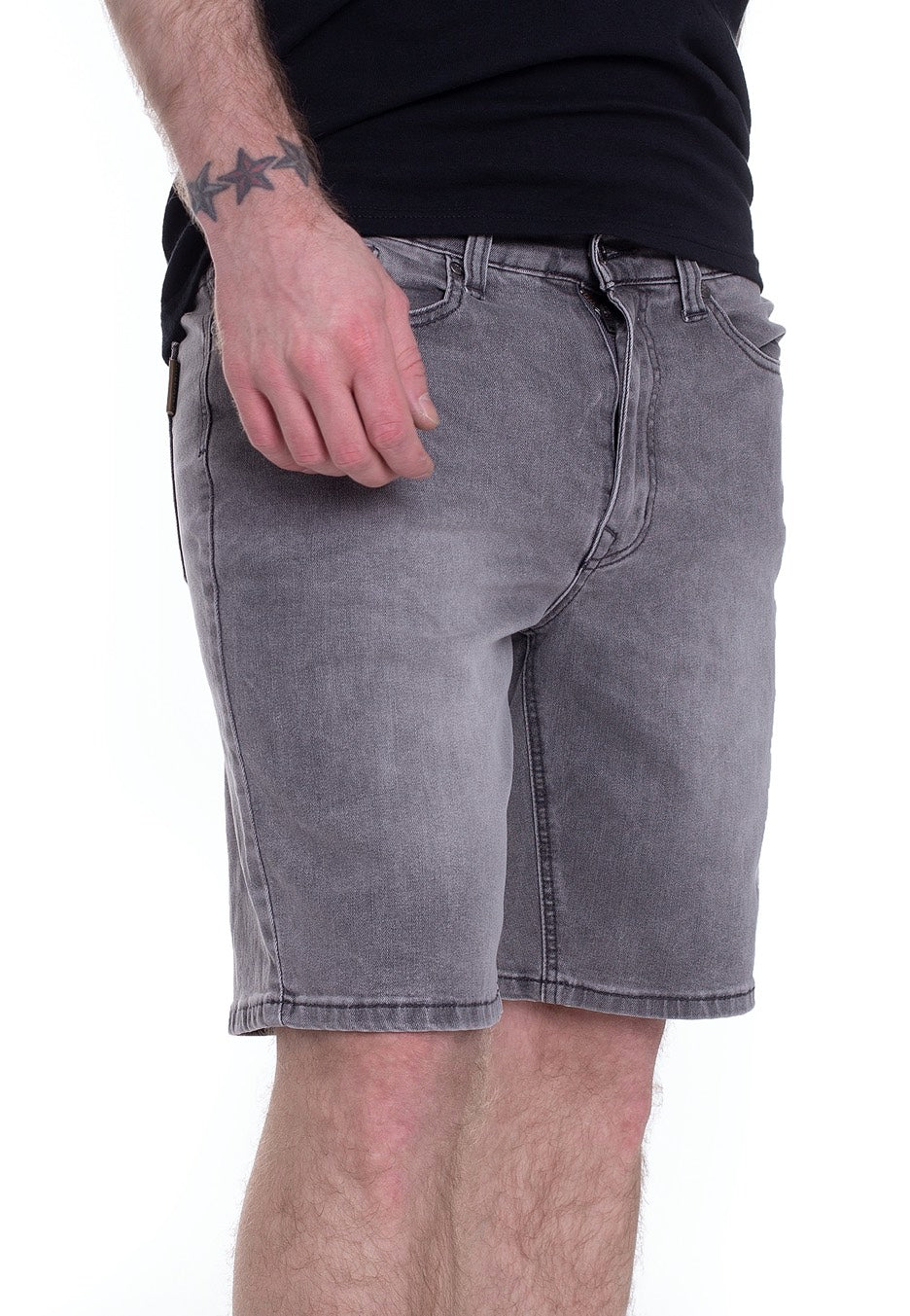 Iriedaily - Slim Shot 3 D. Grey Bleach Wash - Shorts | Men-Image