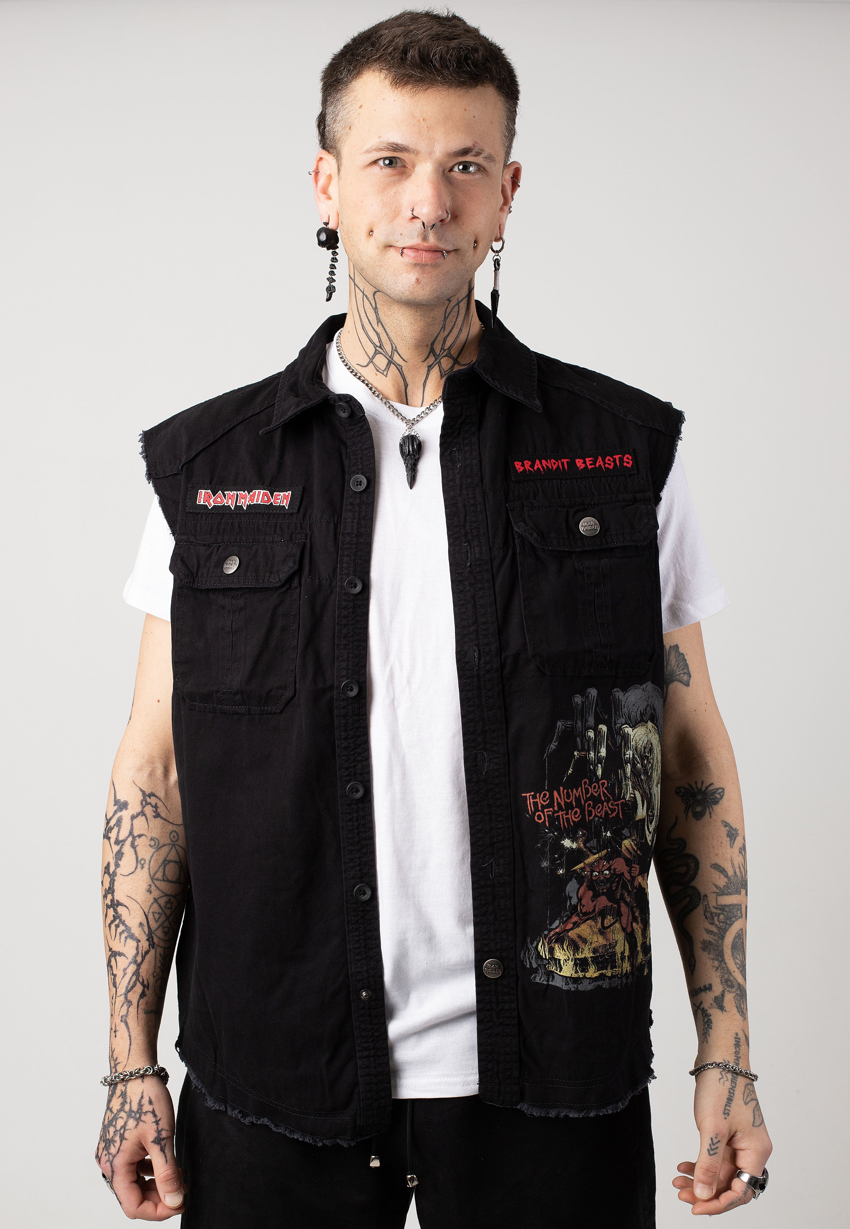 Brandit x Iron Maiden - Number Of The Beast Vintage - Vest | Men-Image