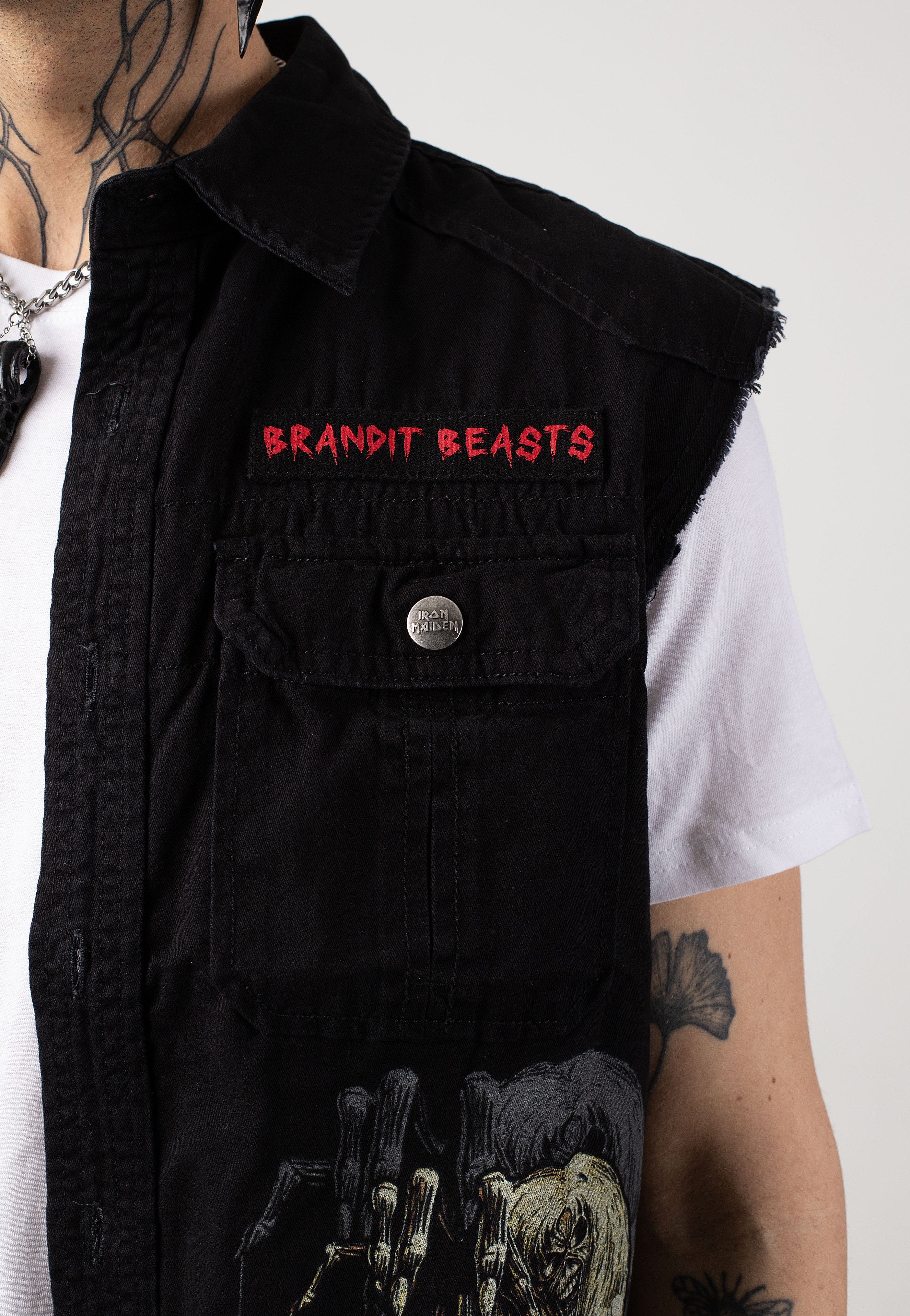 Brandit x Iron Maiden - Number Of The Beast Vintage - Vest | Men-Image