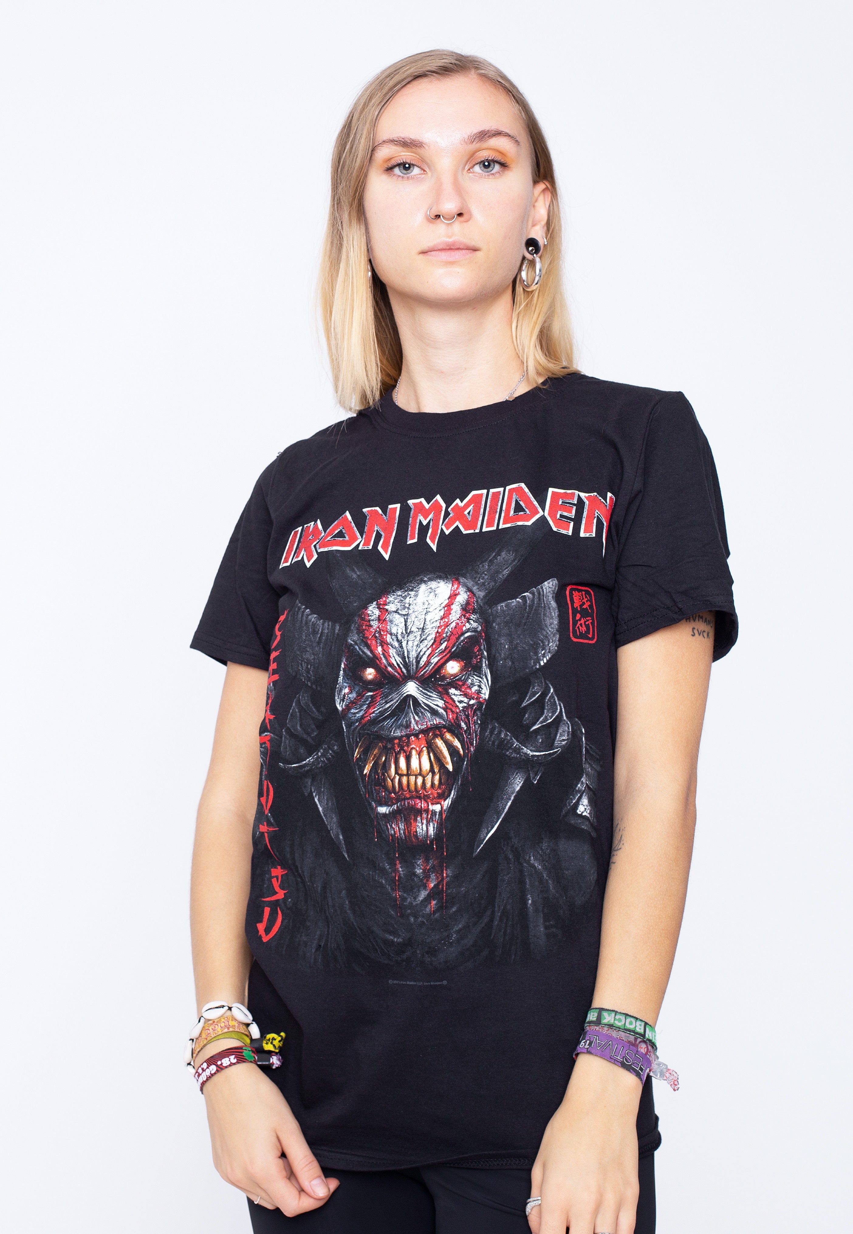 Iron Maiden - Senjutsu Black Cover Vertical Logo - T-Shirt | Women-Image