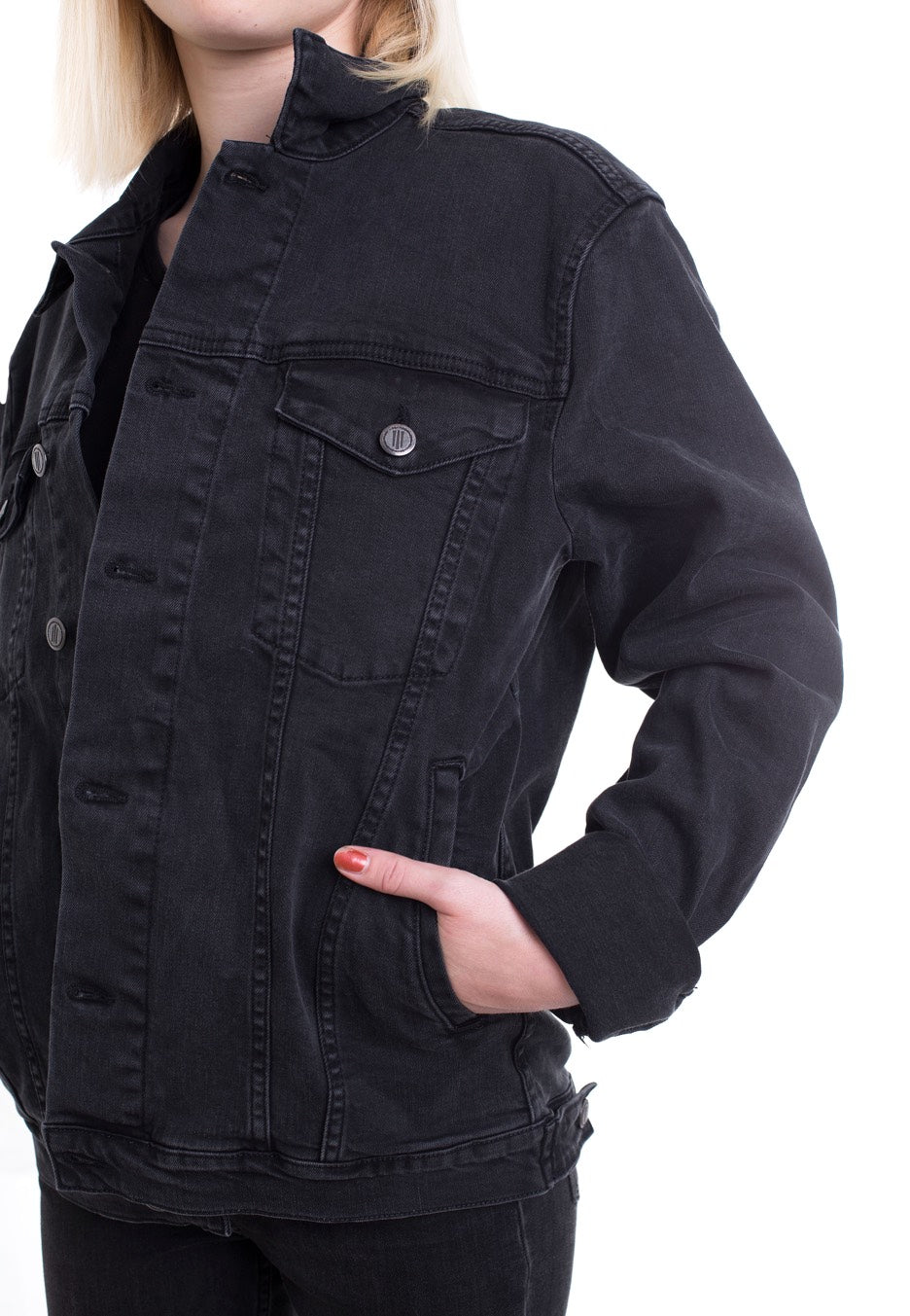 Ironnail - Neil Denim Black - Jeans Jacket | Women-Image