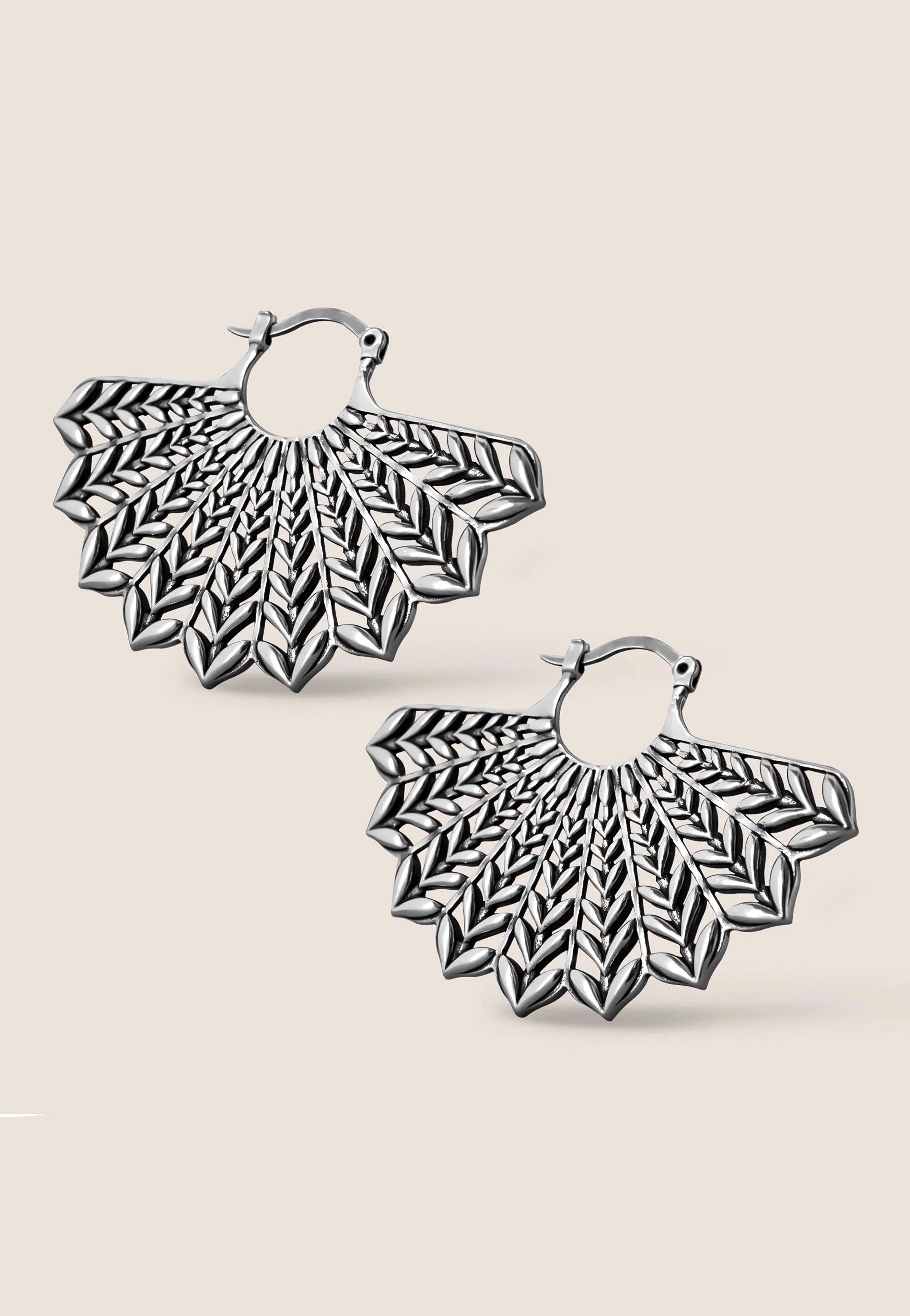 Ask & Embla - Ivy Fan Silver - Earrings | Neutral-Image