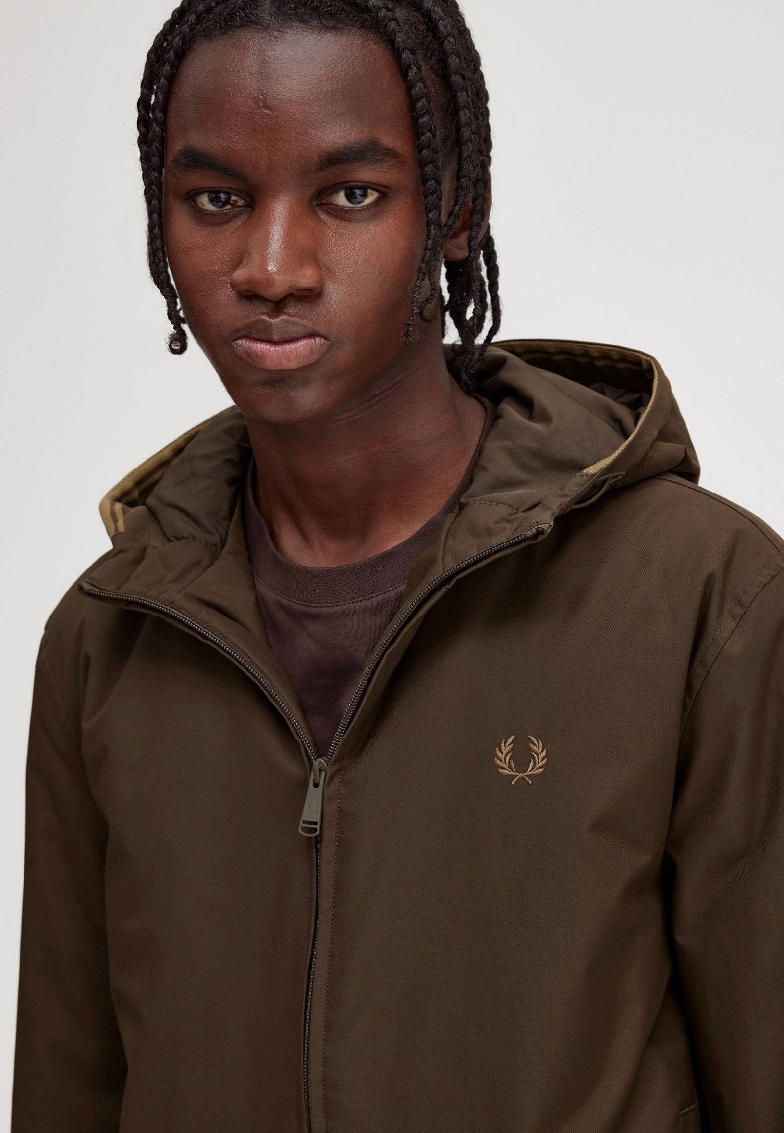 Fred Perry - Padded Hooded Brentham Burnt Tobacco - Jacket | Men-Image