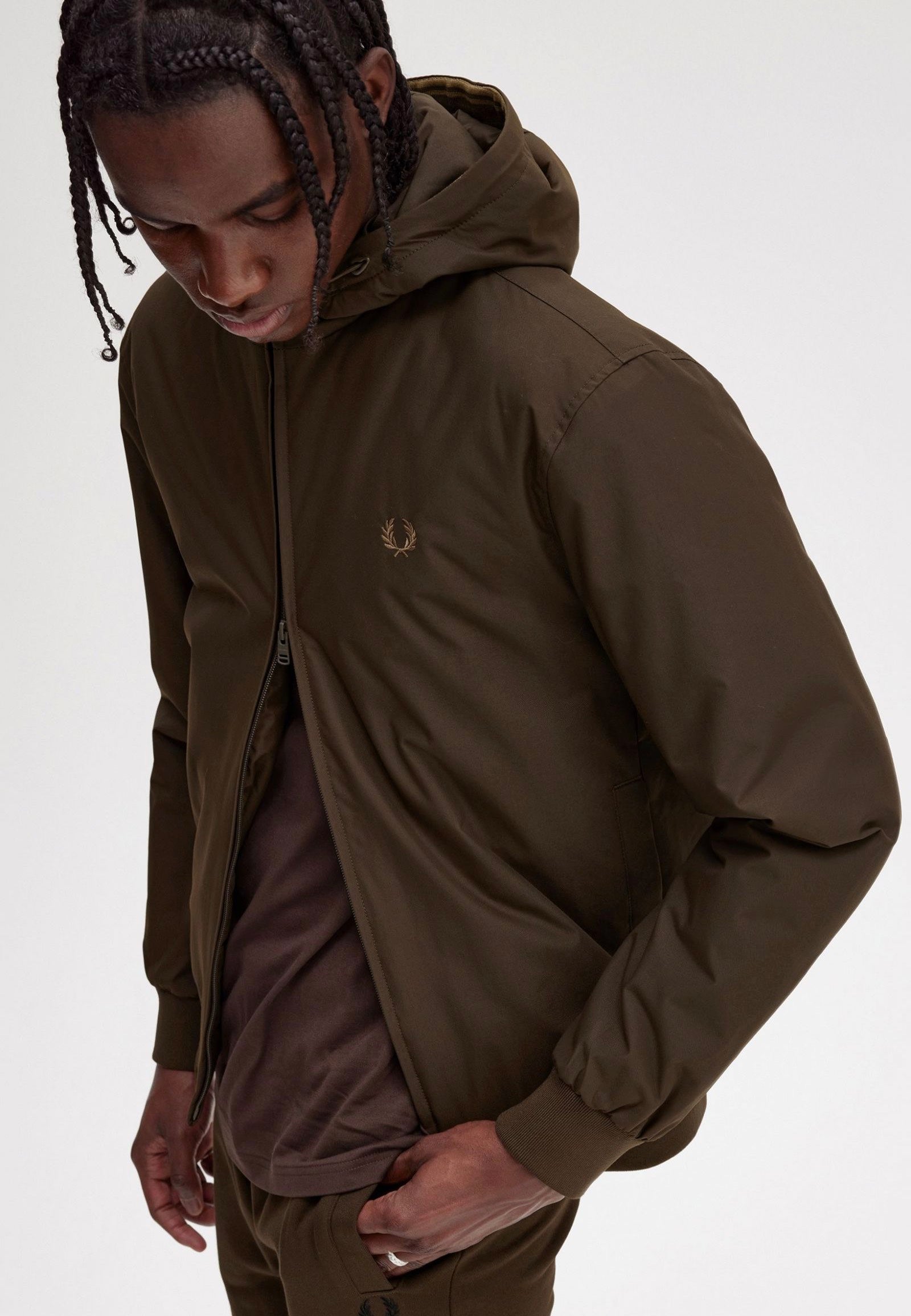 Fred Perry - Padded Hooded Brentham Burnt Tobacco - Jacket | Men-Image