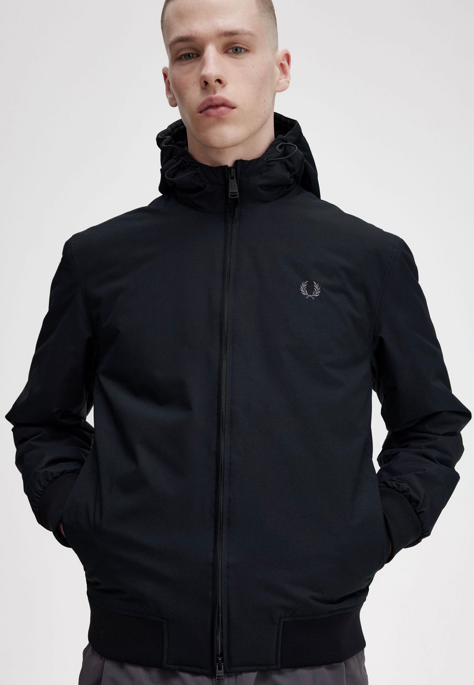 Fred Perry - Padded Hooded Brentham Black/Gunmetal - Jacket | Men-Image