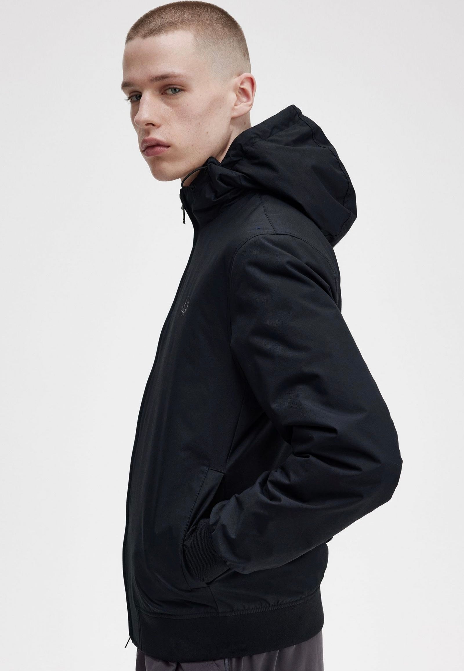 Fred Perry - Padded Hooded Brentham Black/Gunmetal - Jacket | Men-Image