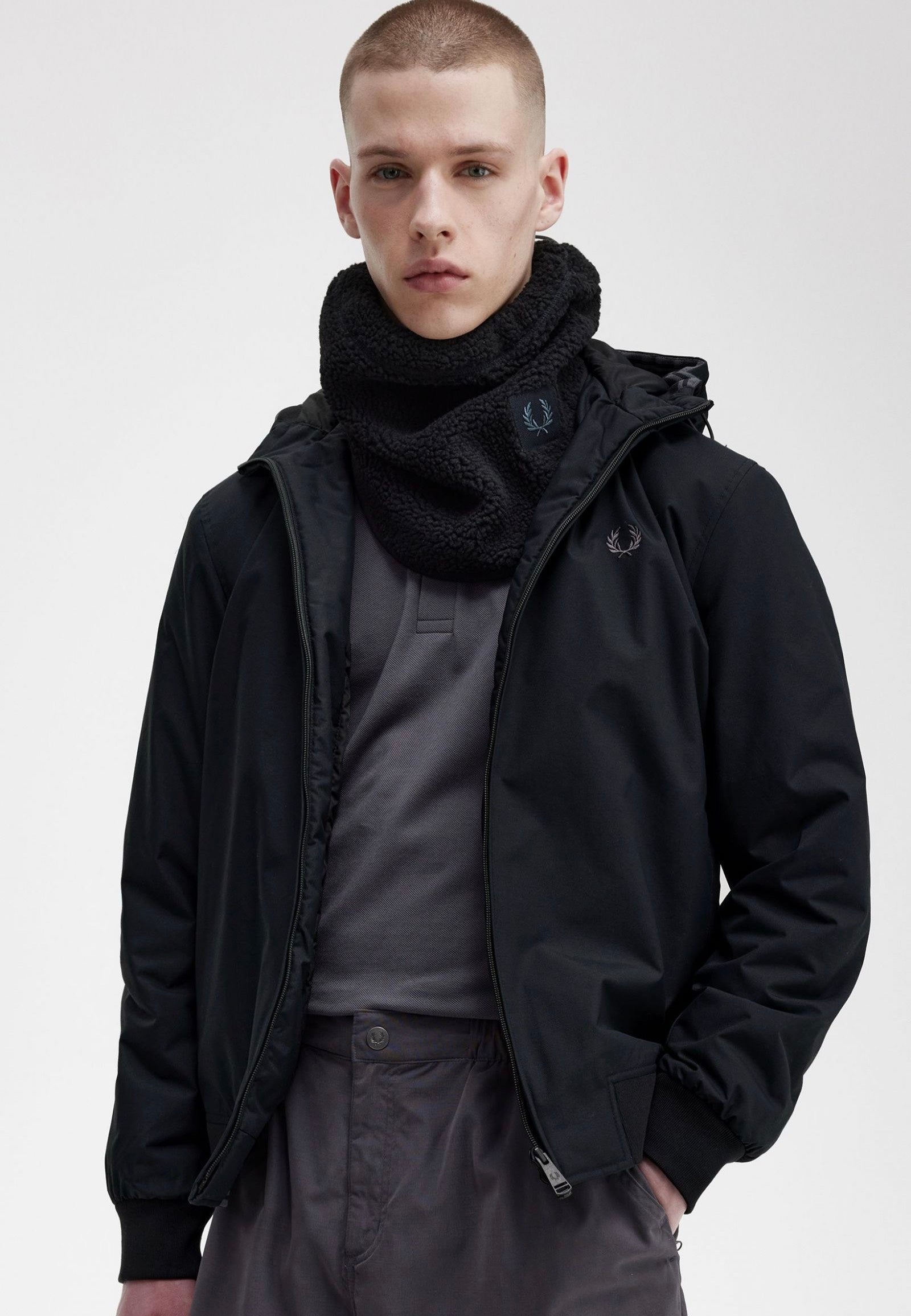 Fred Perry - Padded Hooded Brentham Black/Gunmetal - Jacket | Men-Image