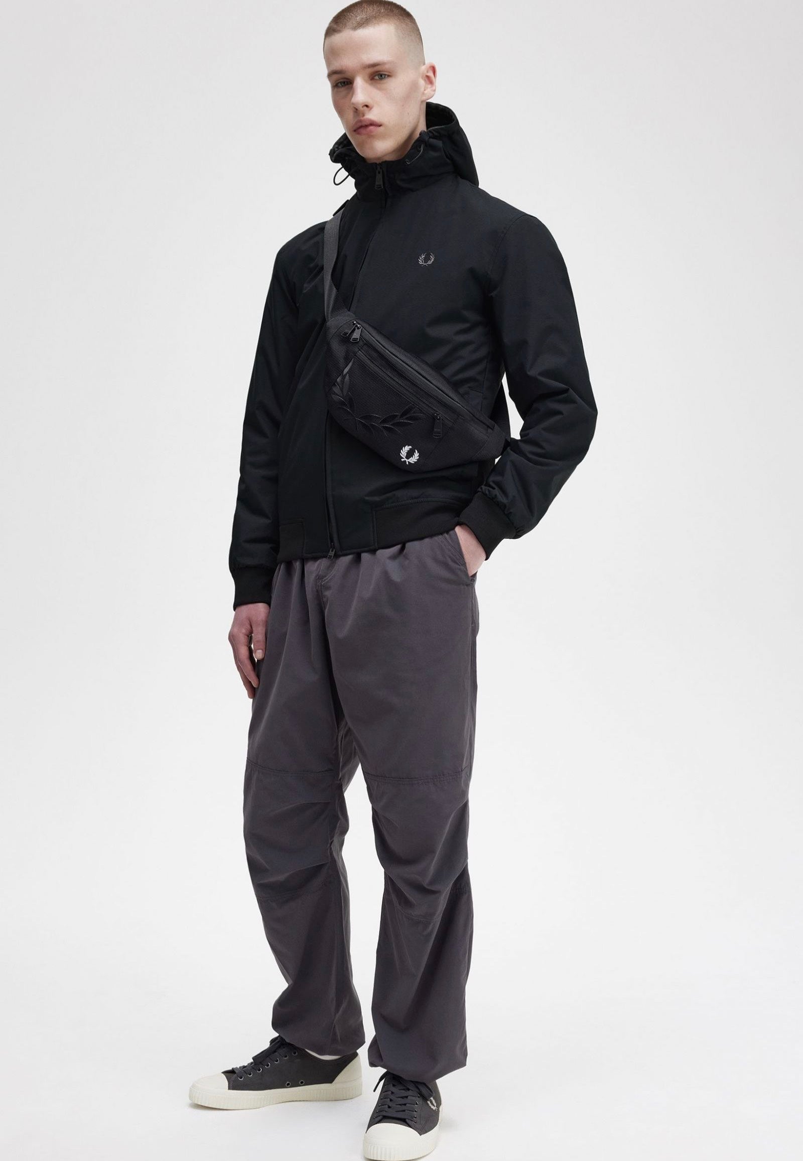 Fred Perry - Padded Hooded Brentham Black/Gunmetal - Jacket | Men-Image