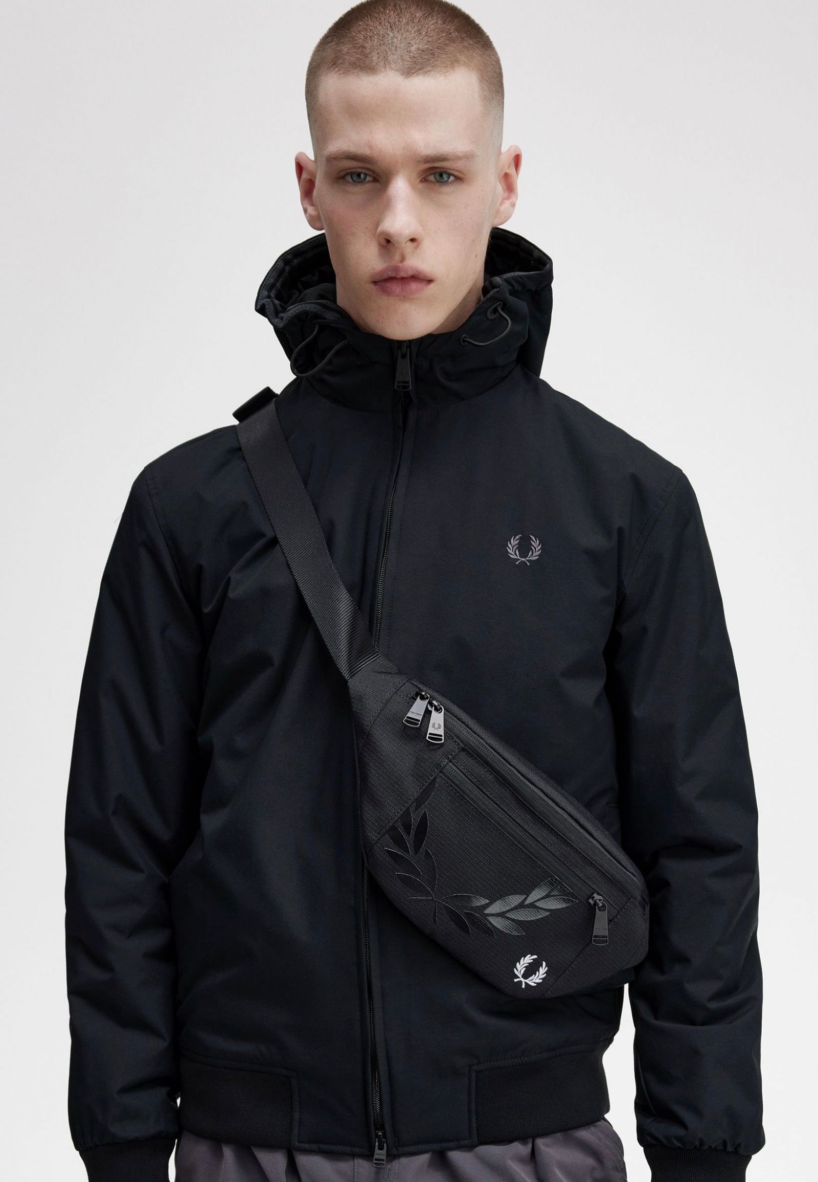 Fred Perry - Padded Hooded Brentham Black/Gunmetal - Jacket | Men-Image