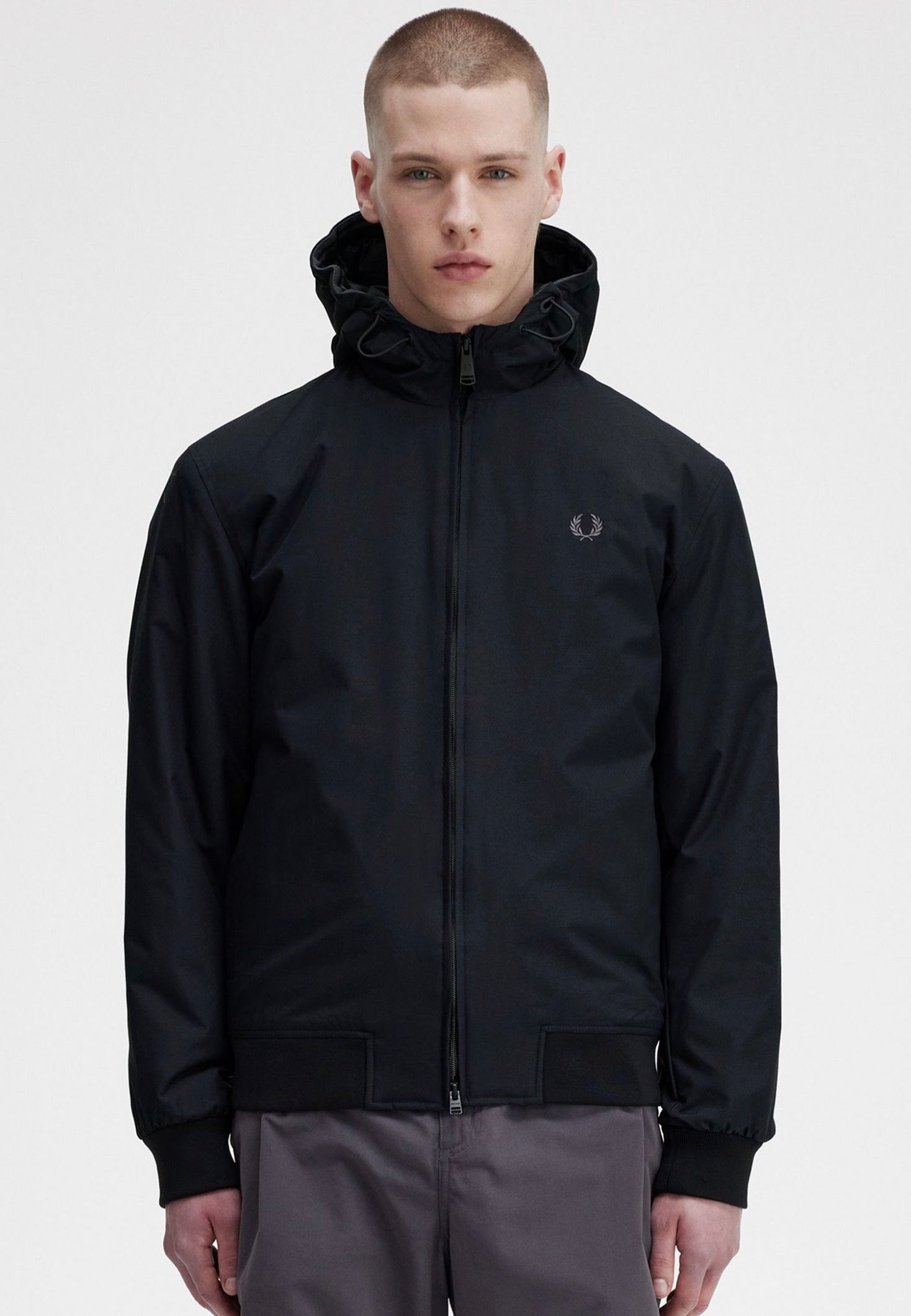 Fred Perry - Padded Hooded Brentham Black/Gunmetal - Jacket | Men-Image