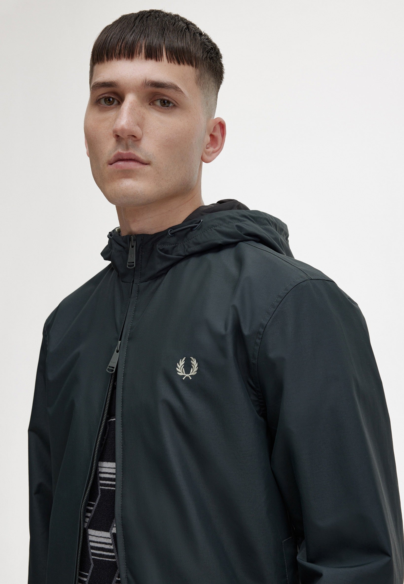 Fred Perry - Hooded Brentham Night Green - Jacket | Men-Image