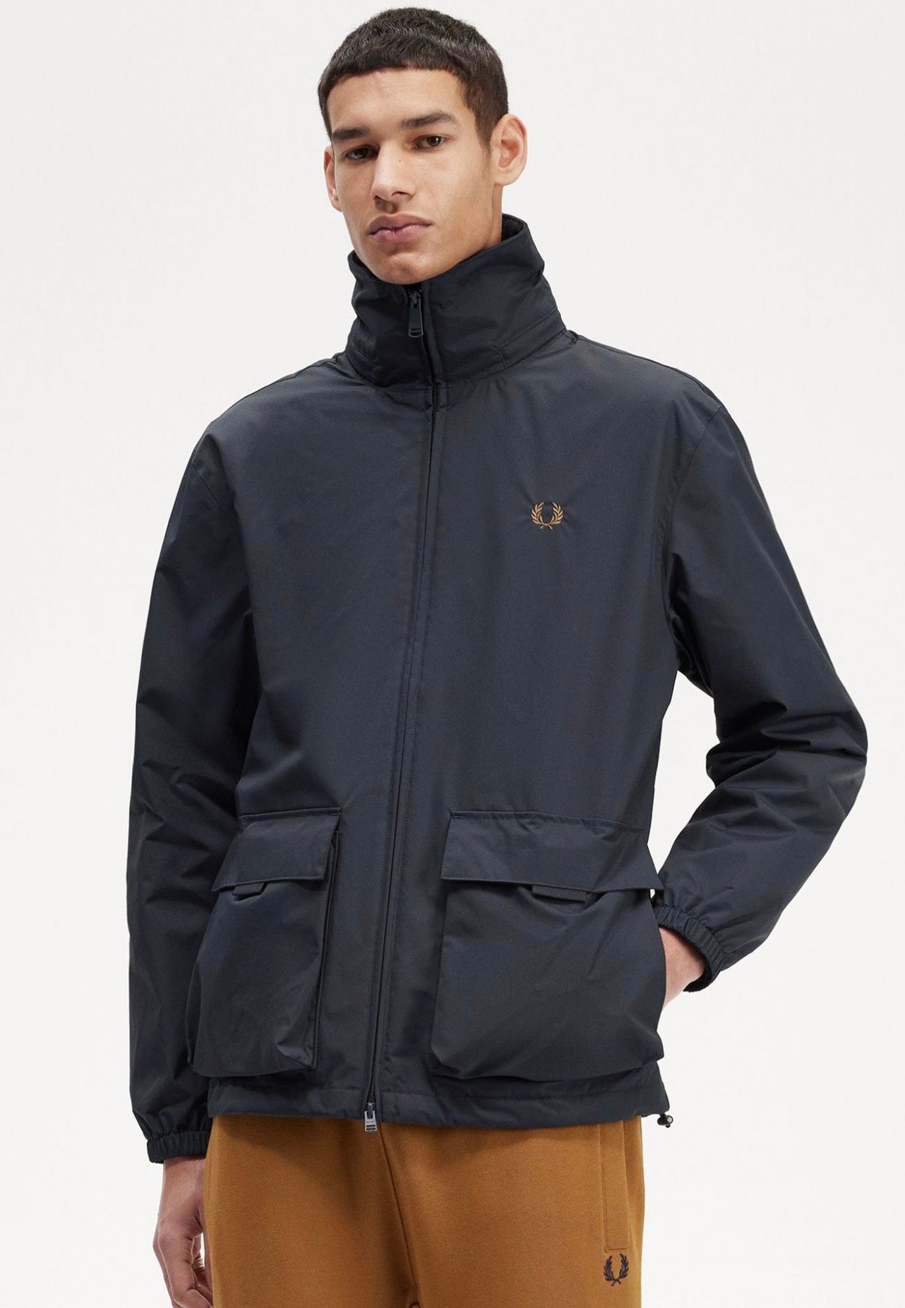 Fred Perry - Patch Pocket Zip Through Navy - Jacket | Men-Image