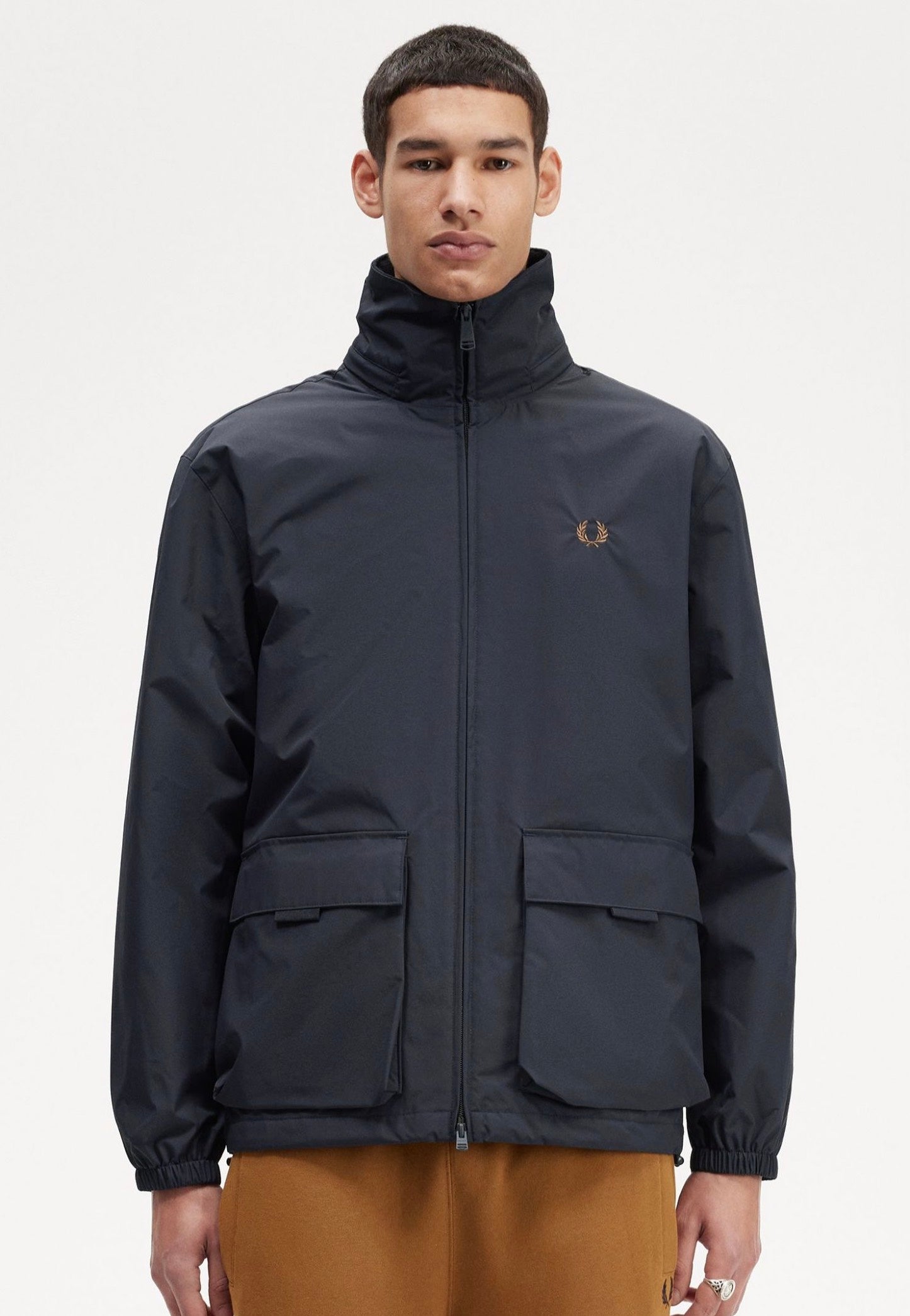 Fred Perry - Patch Pocket Zip Through Navy - Jacket | Men-Image