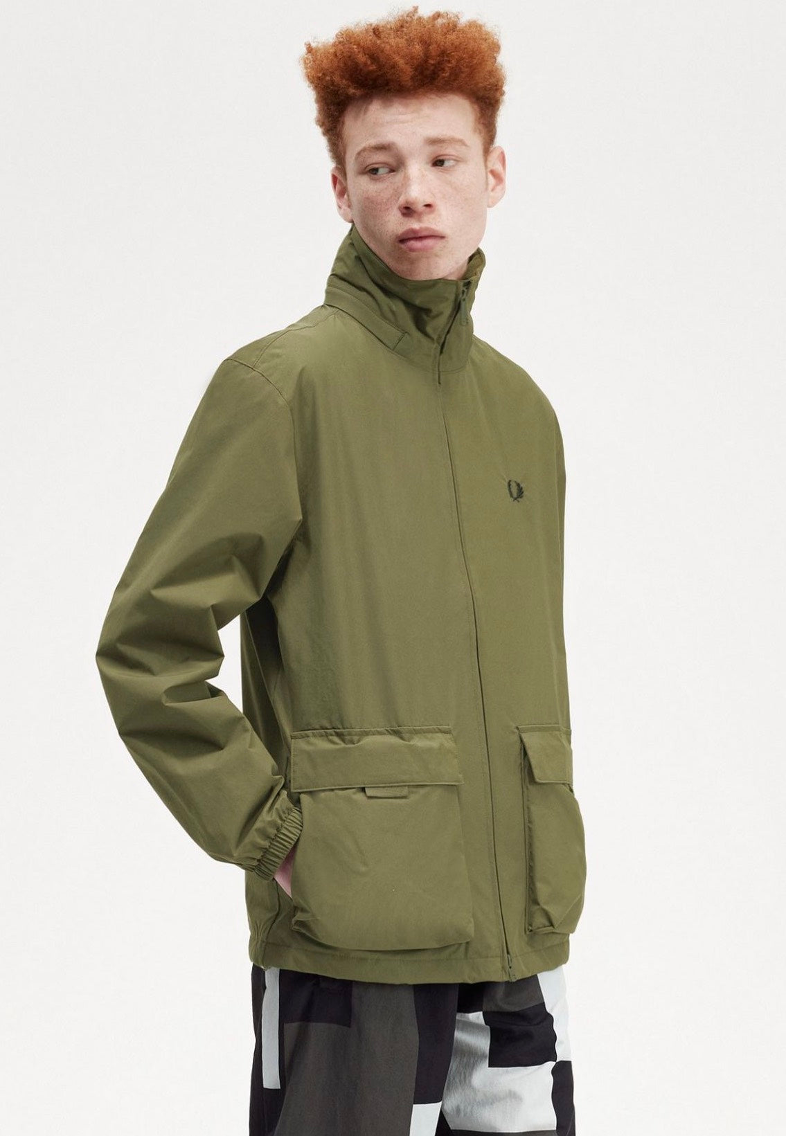 Fred Perry - Patch Pocket Zip Through Uniform Green - Jacket | Men-Image