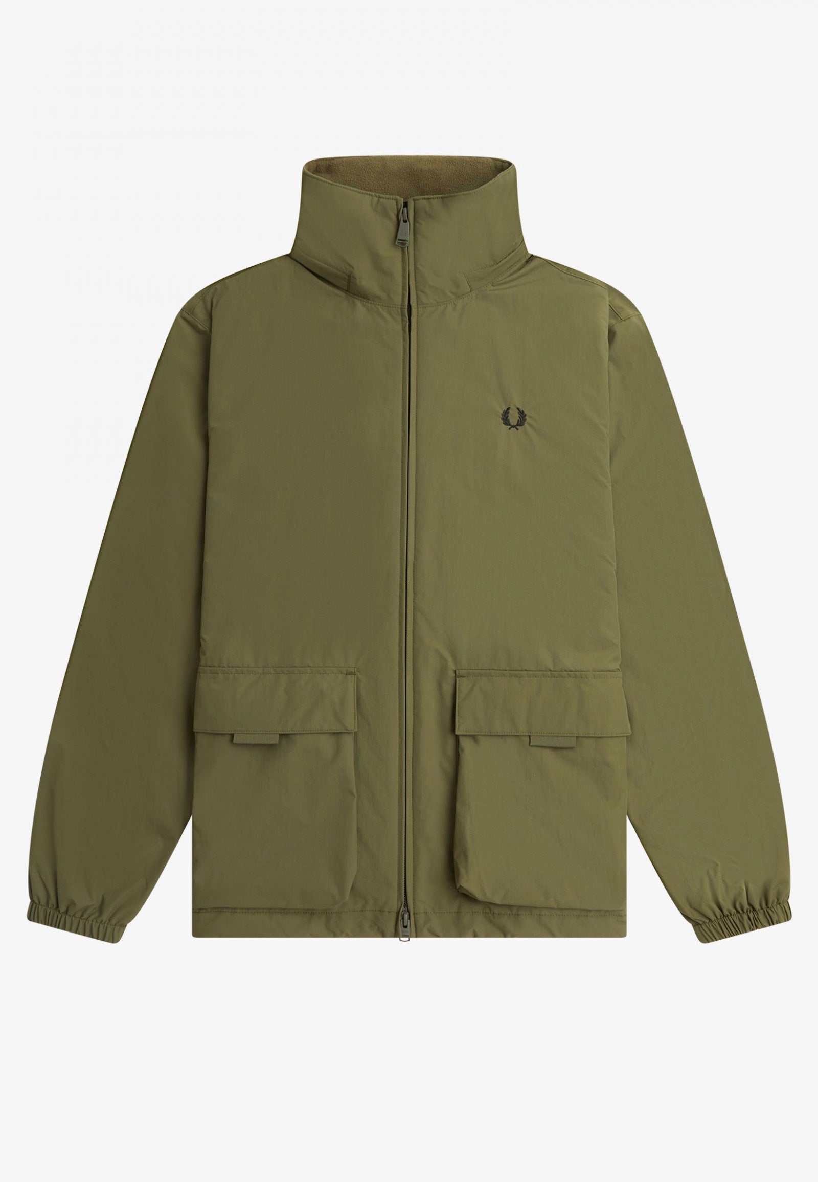 Fred Perry - Patch Pocket Zip Through Uniform Green - Jacket | Men-Image