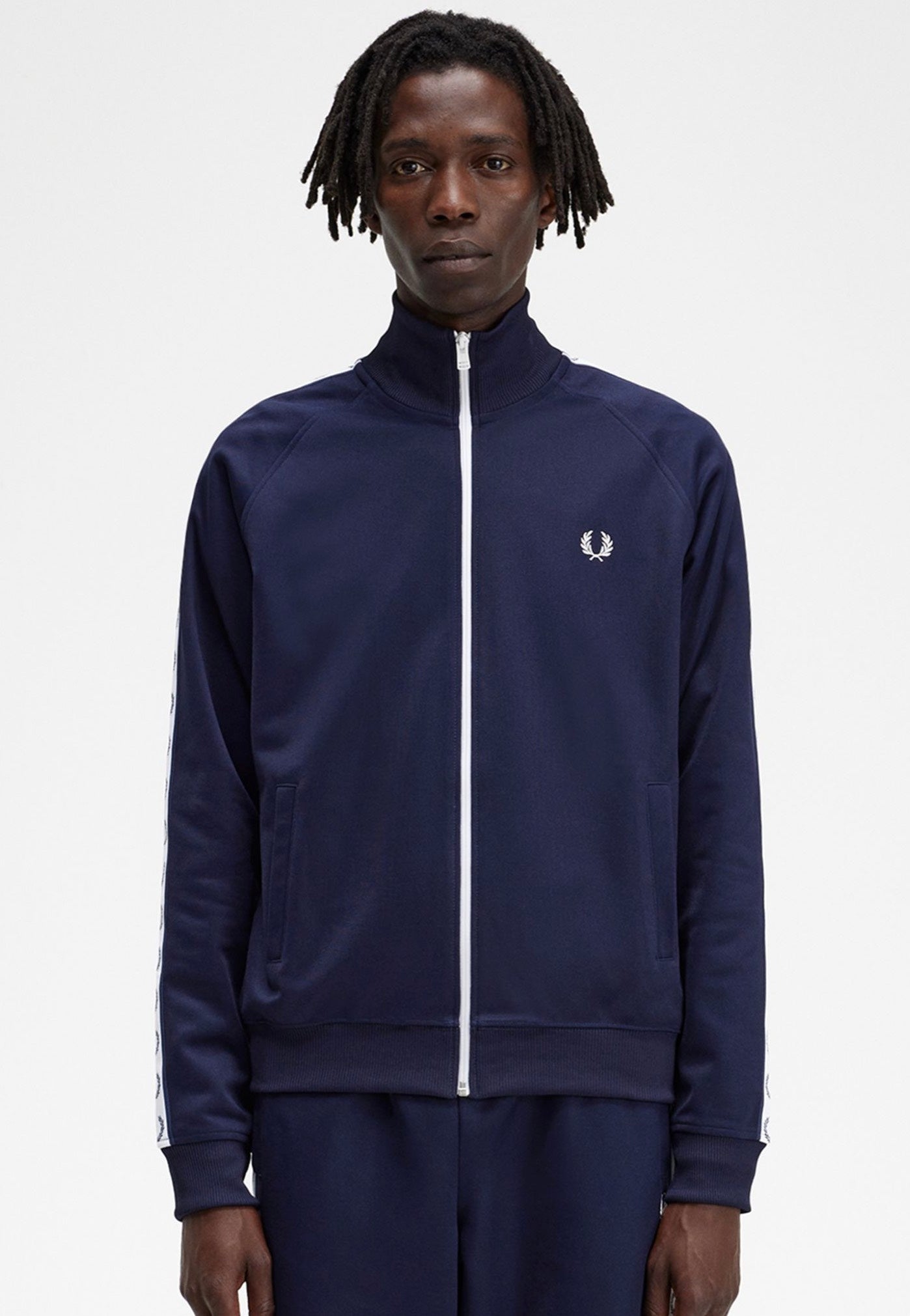 Fred Perry - Taped Track Carbon Blue - Track Jacket | Men-Image