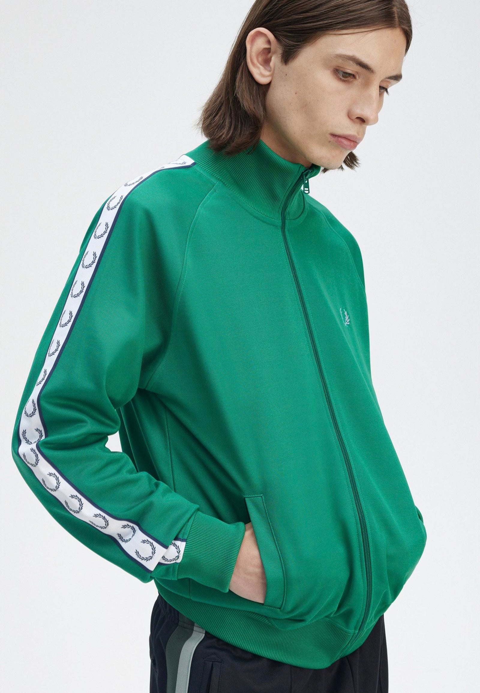 Fred Perry - Taped Track Label Green - Track Jacket | Men-Image