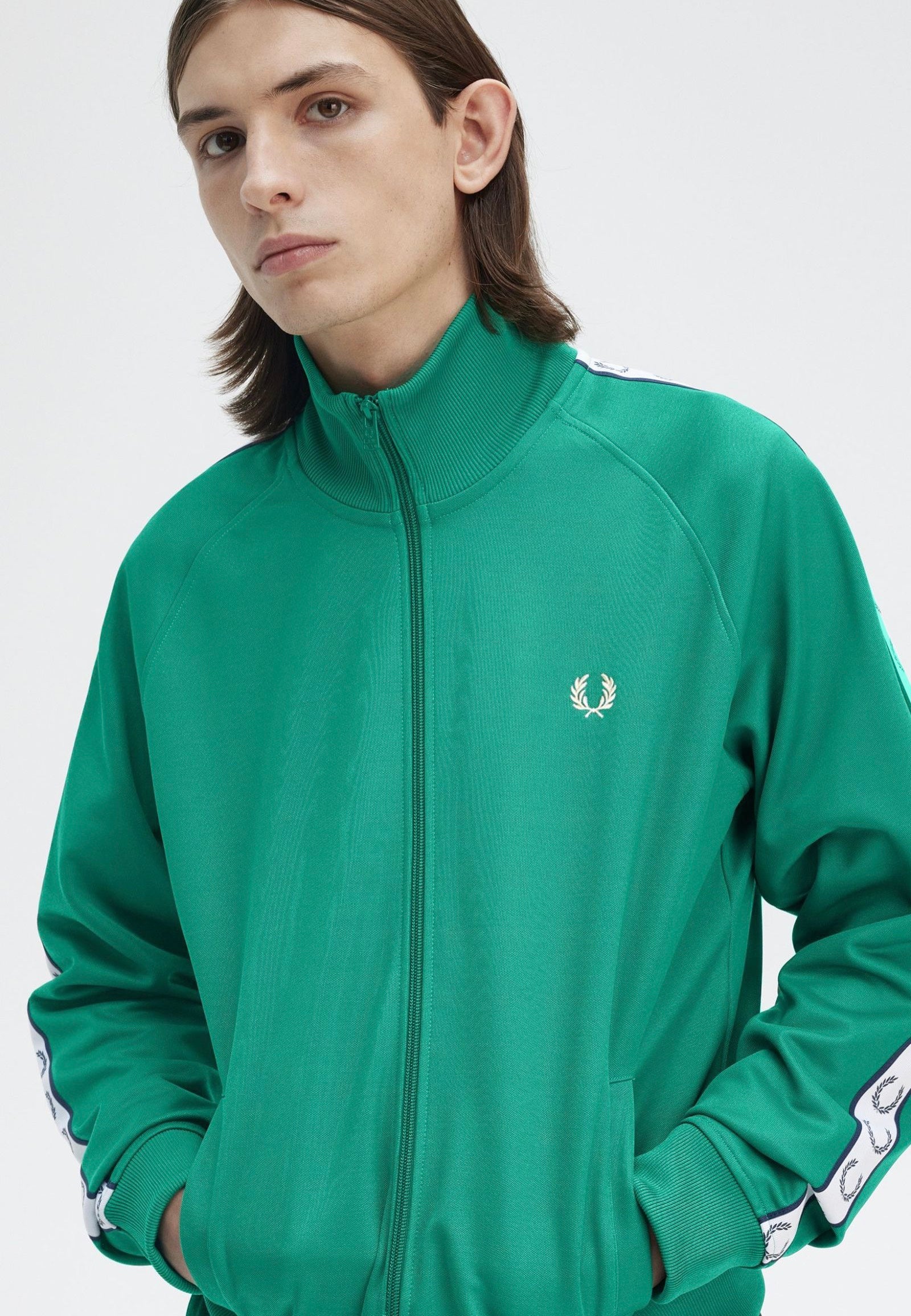 Fred Perry - Taped Track Label Green - Track Jacket | Men-Image