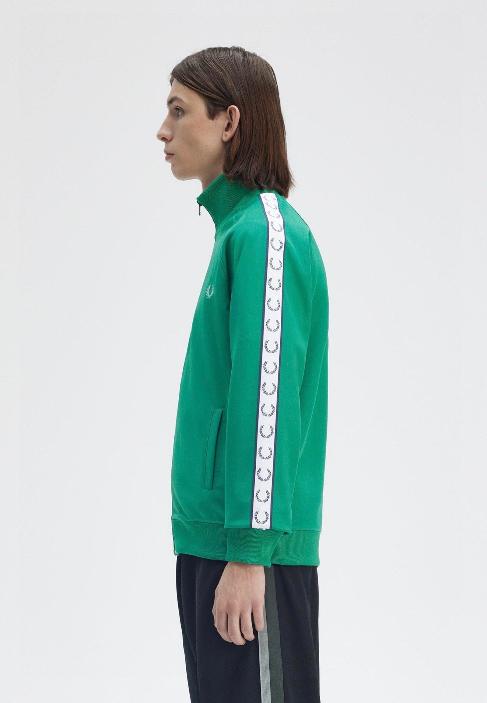 Fred Perry - Taped Track Label Green - Track Jacket | Men-Image