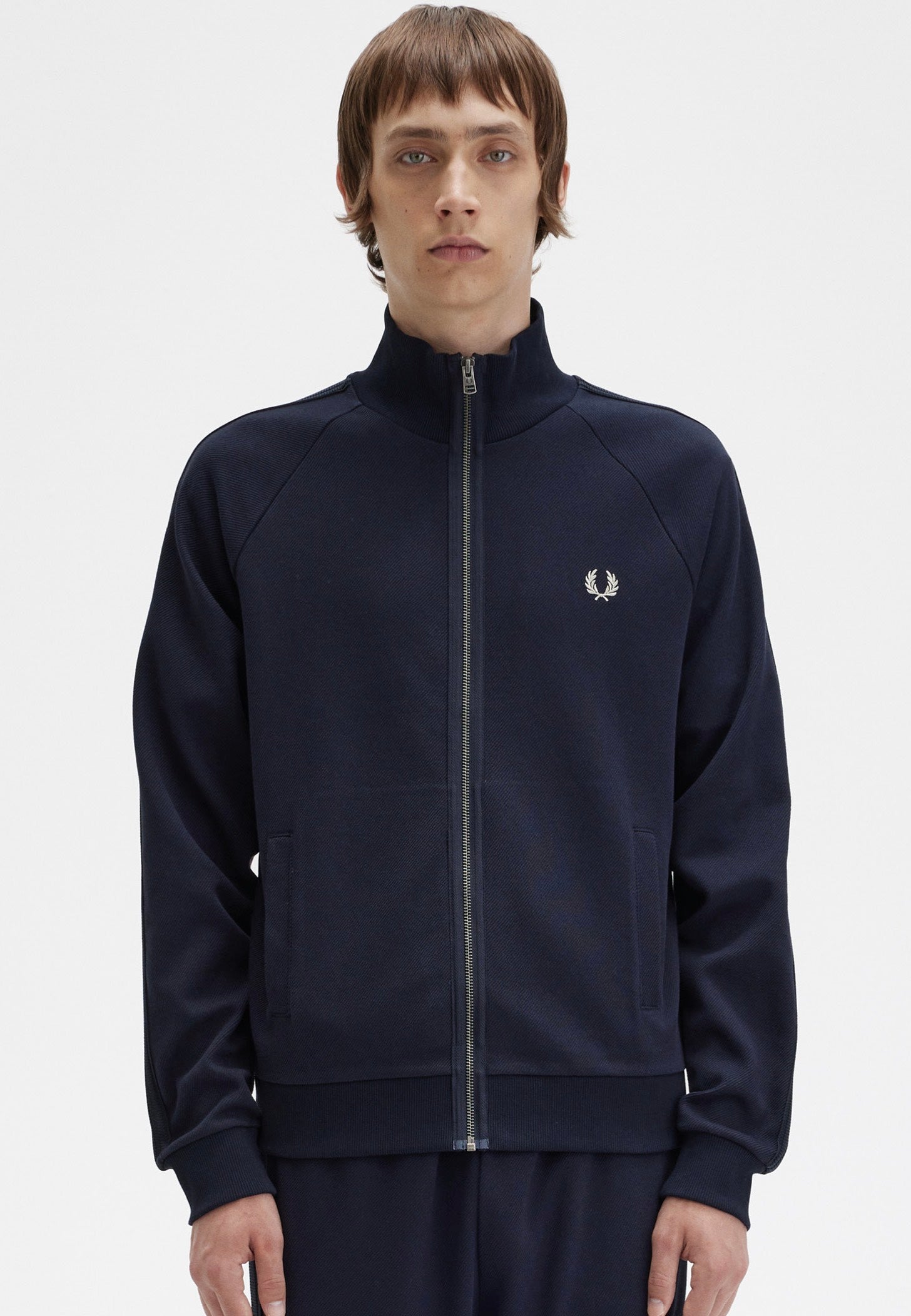 Fred Perry - Knitted Tape Track Navy - Track Jacket | Men-Image