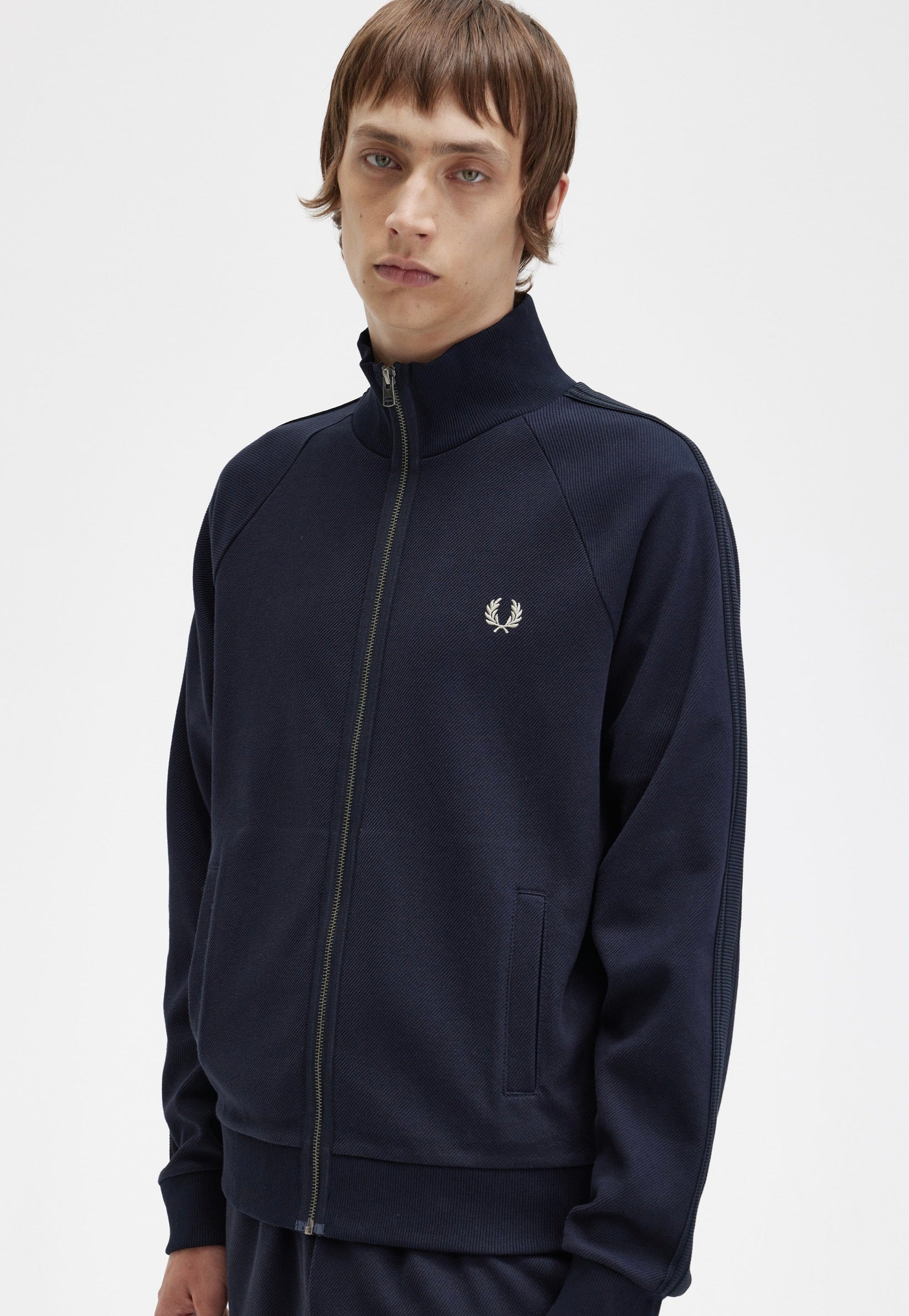 Fred Perry - Knitted Tape Track Navy - Track Jacket | Men-Image