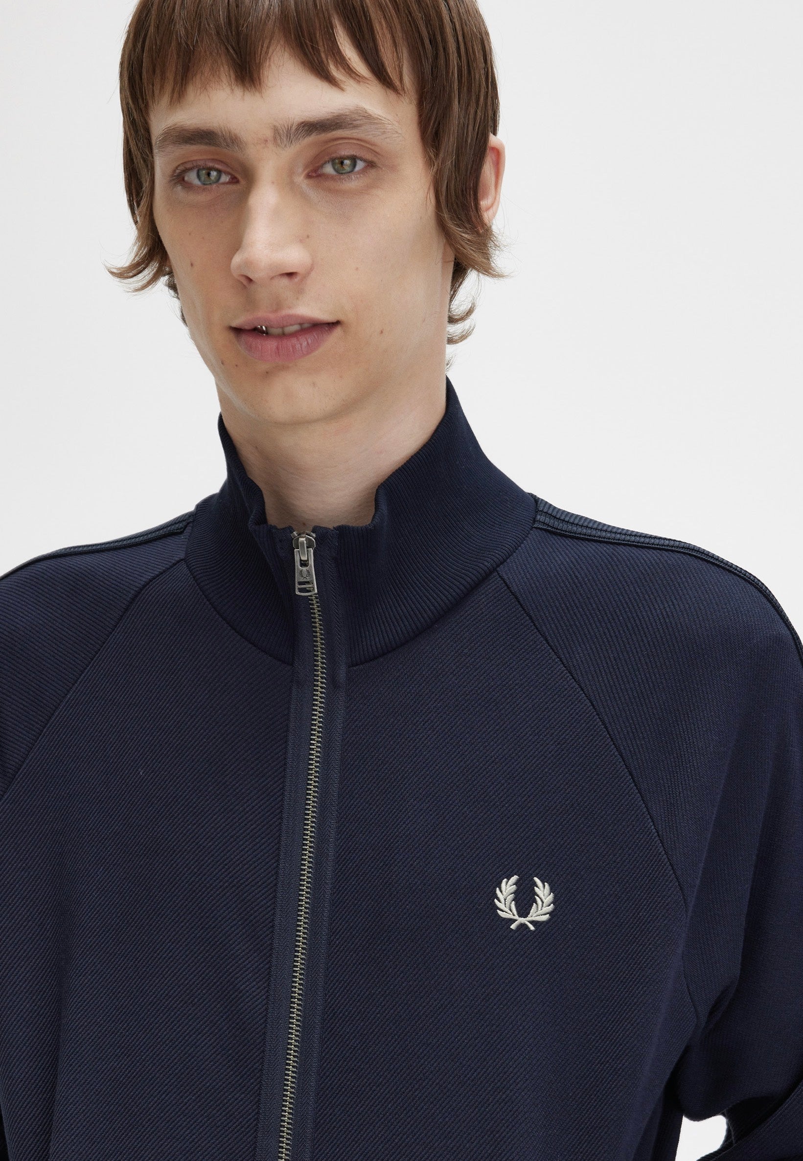 Fred Perry - Knitted Tape Track Navy - Track Jacket | Men-Image