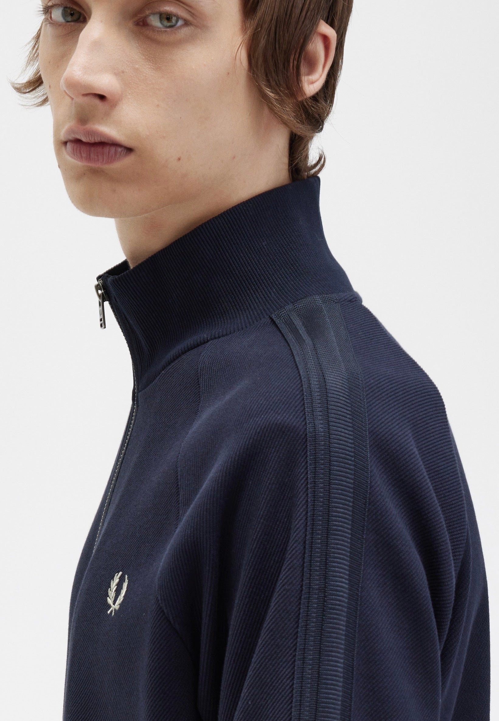 Fred Perry - Knitted Tape Track Navy - Track Jacket | Men-Image