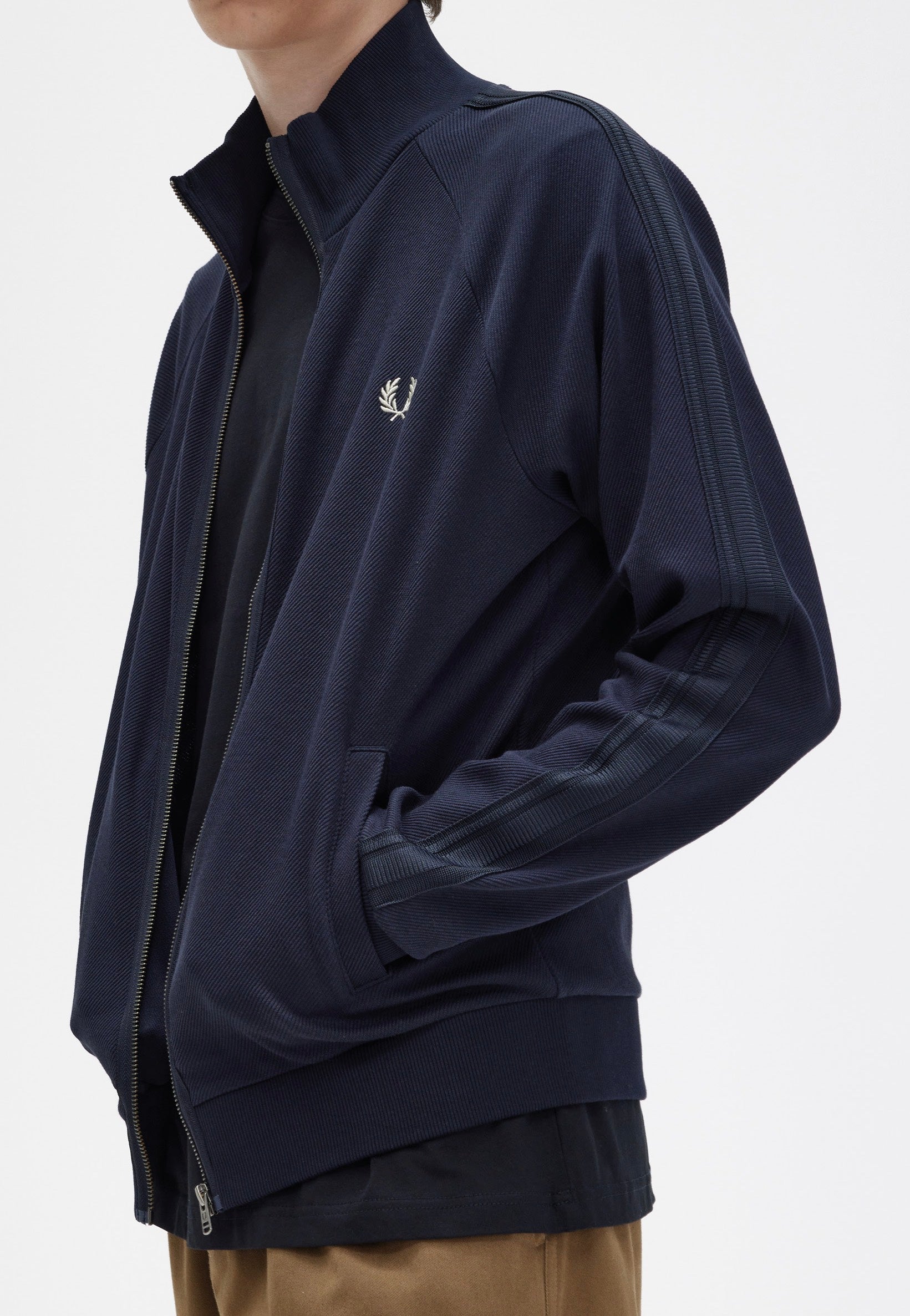 Fred Perry - Knitted Tape Track Navy - Track Jacket | Men-Image