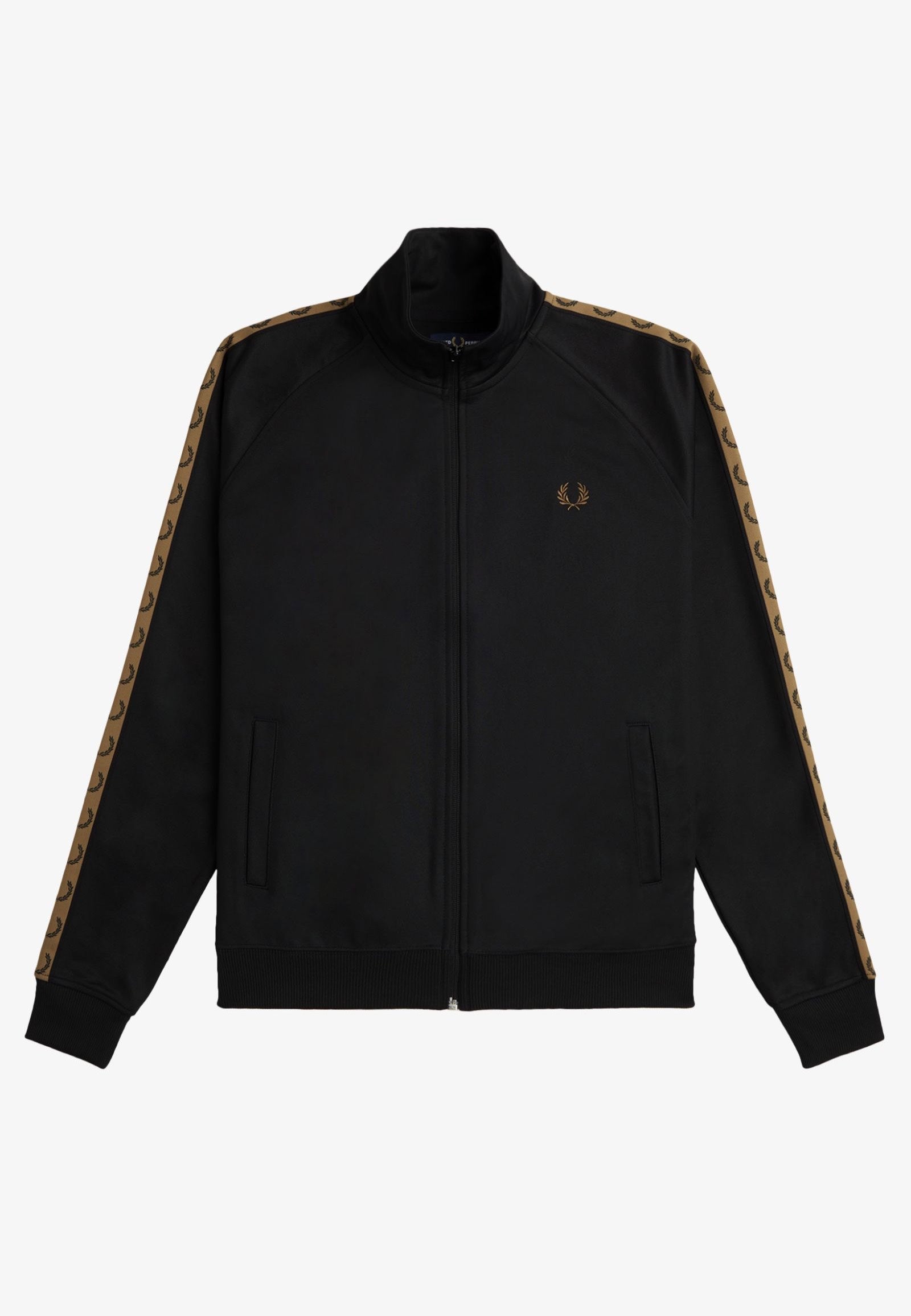 Fred Perry - Contrast Tape Track Black/Warm Stone - Track Jacket | Men-Image