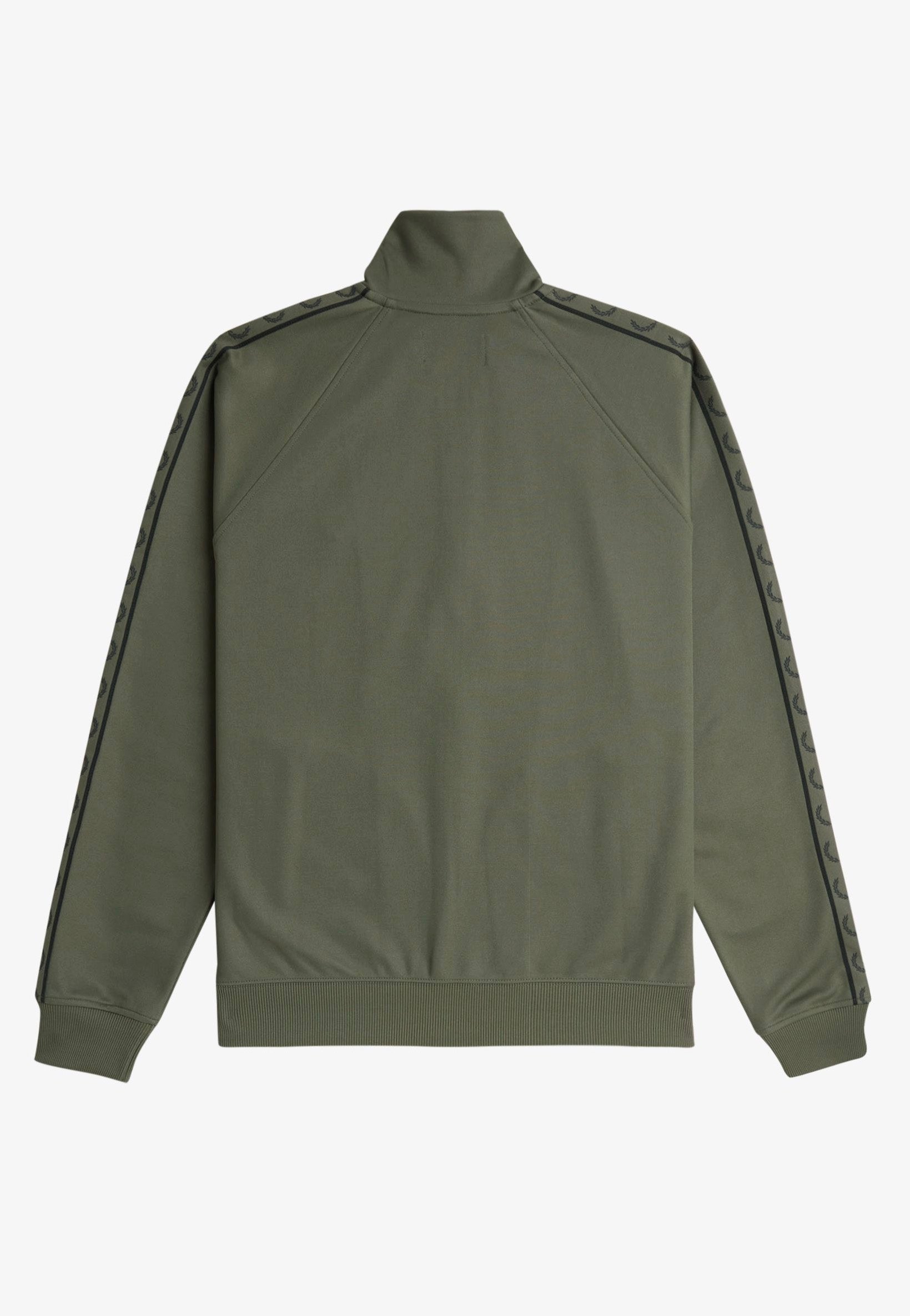 Fred Perry - Contrast Tape Track Laurel Wreath Green/Night Green - Track Jacket | Men-Image