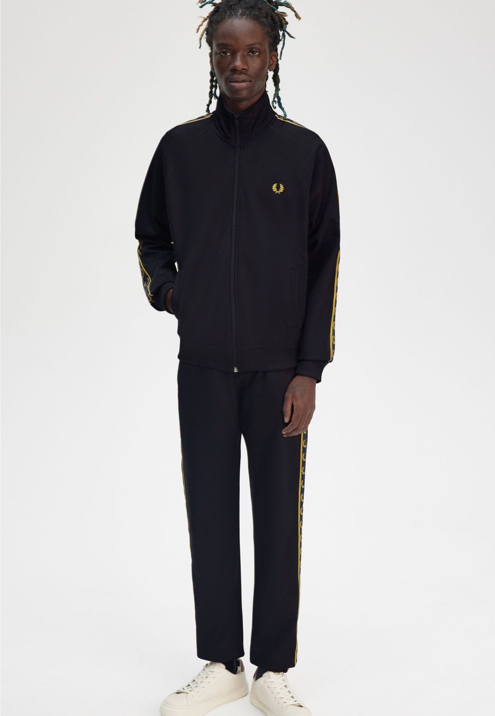 Fred Perry - Contrast Tape Navy/Honeycomb - Track Jacket | Men-Image