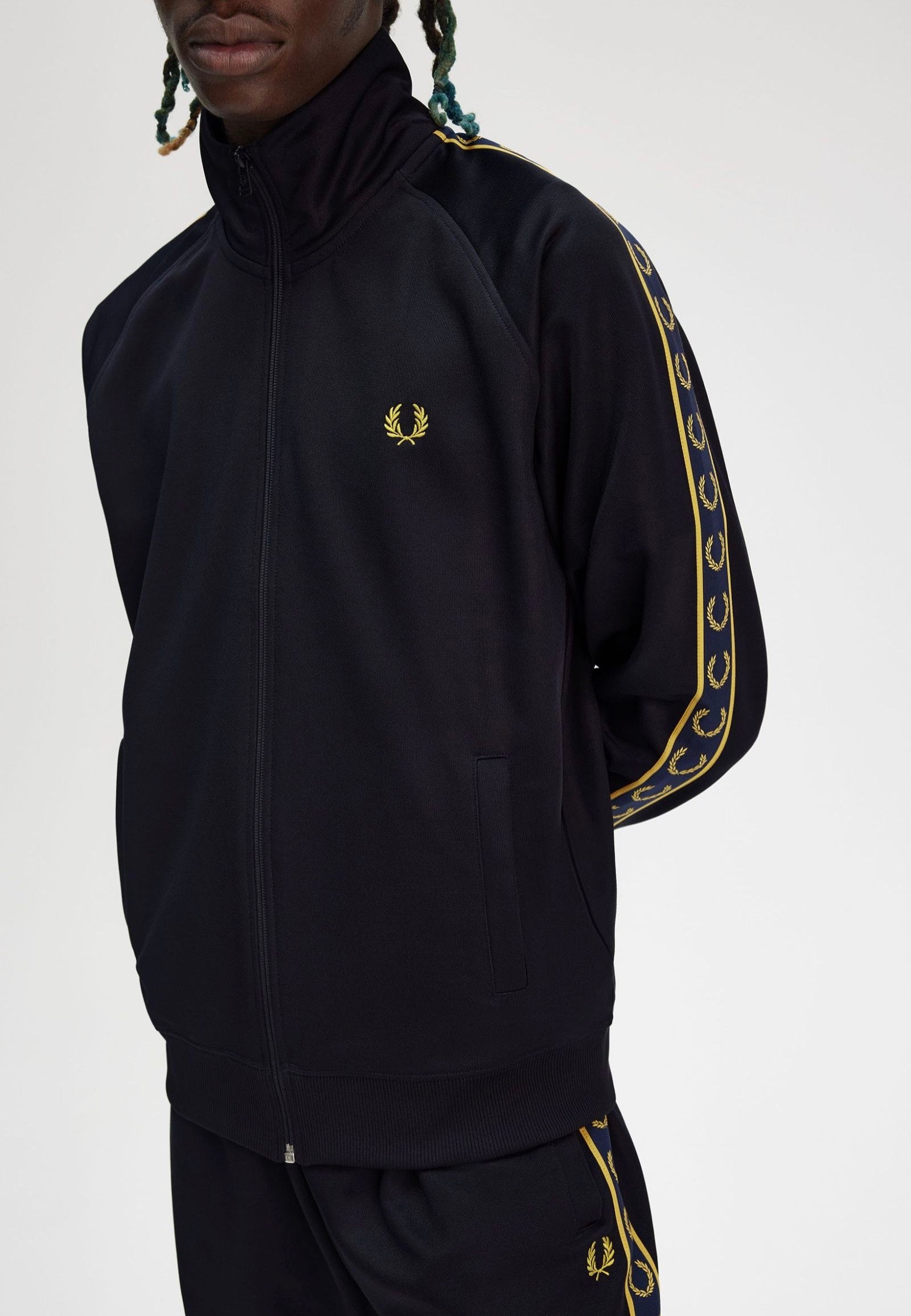 Fred Perry - Contrast Tape Navy/Honeycomb - Track Jacket | Men-Image