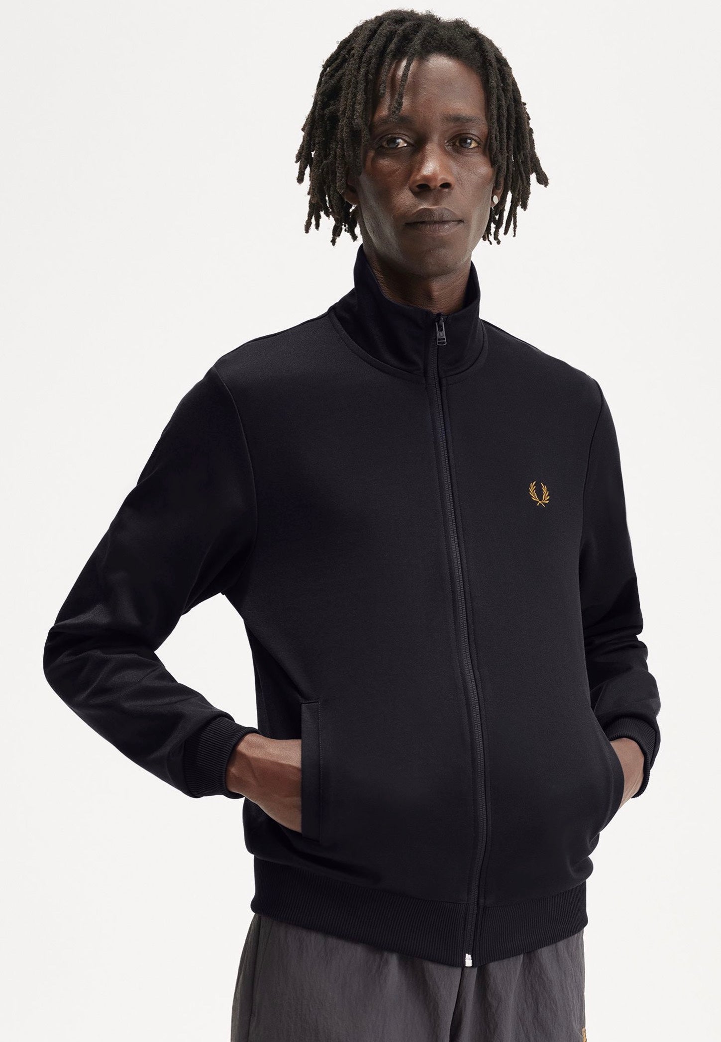 Fred Perry - Track Navy/Darkcaramel - Track Jacket | Men-Image