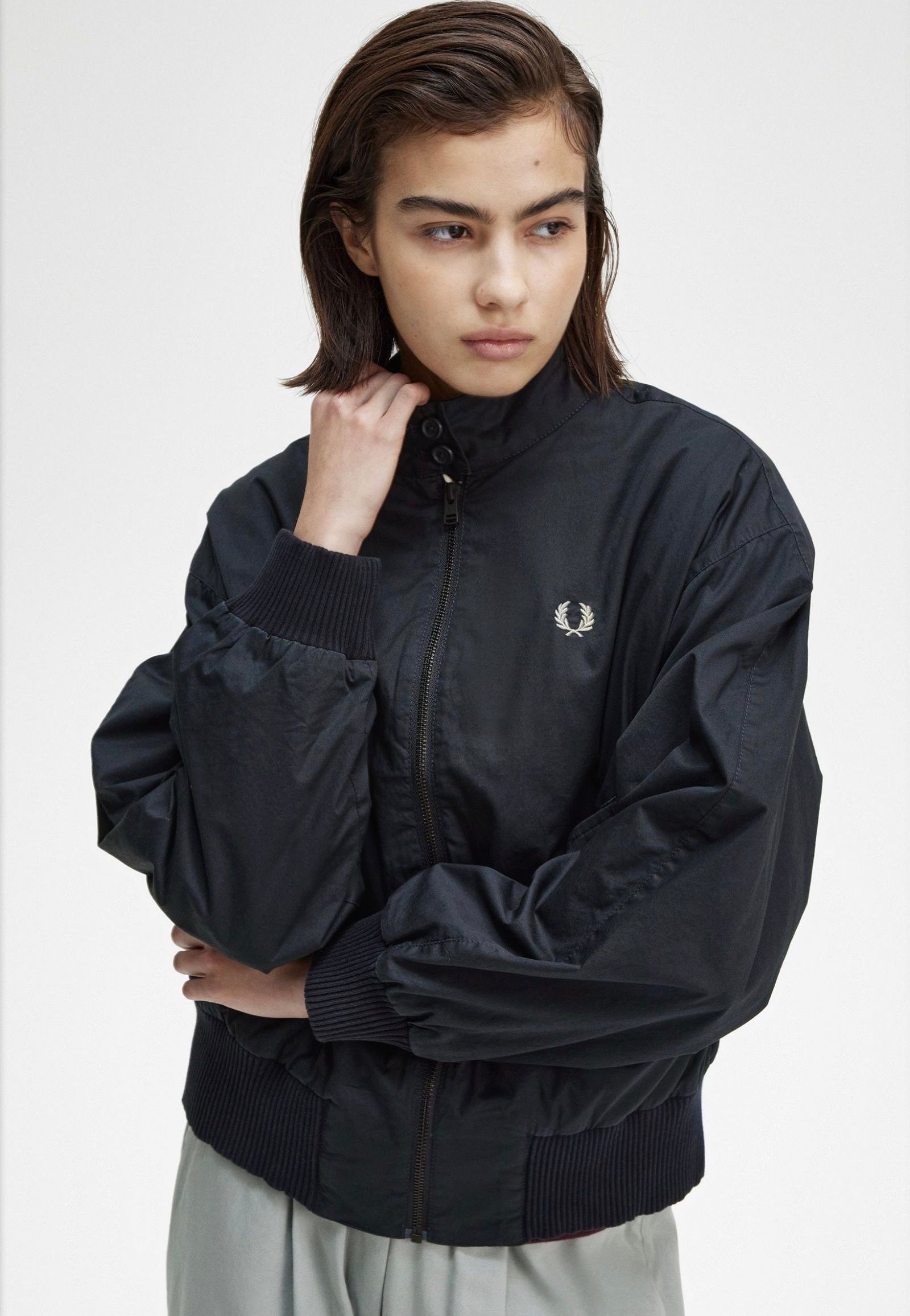 Fred Perry - Batwing Zip Through Navy - Jacket | Women-Image