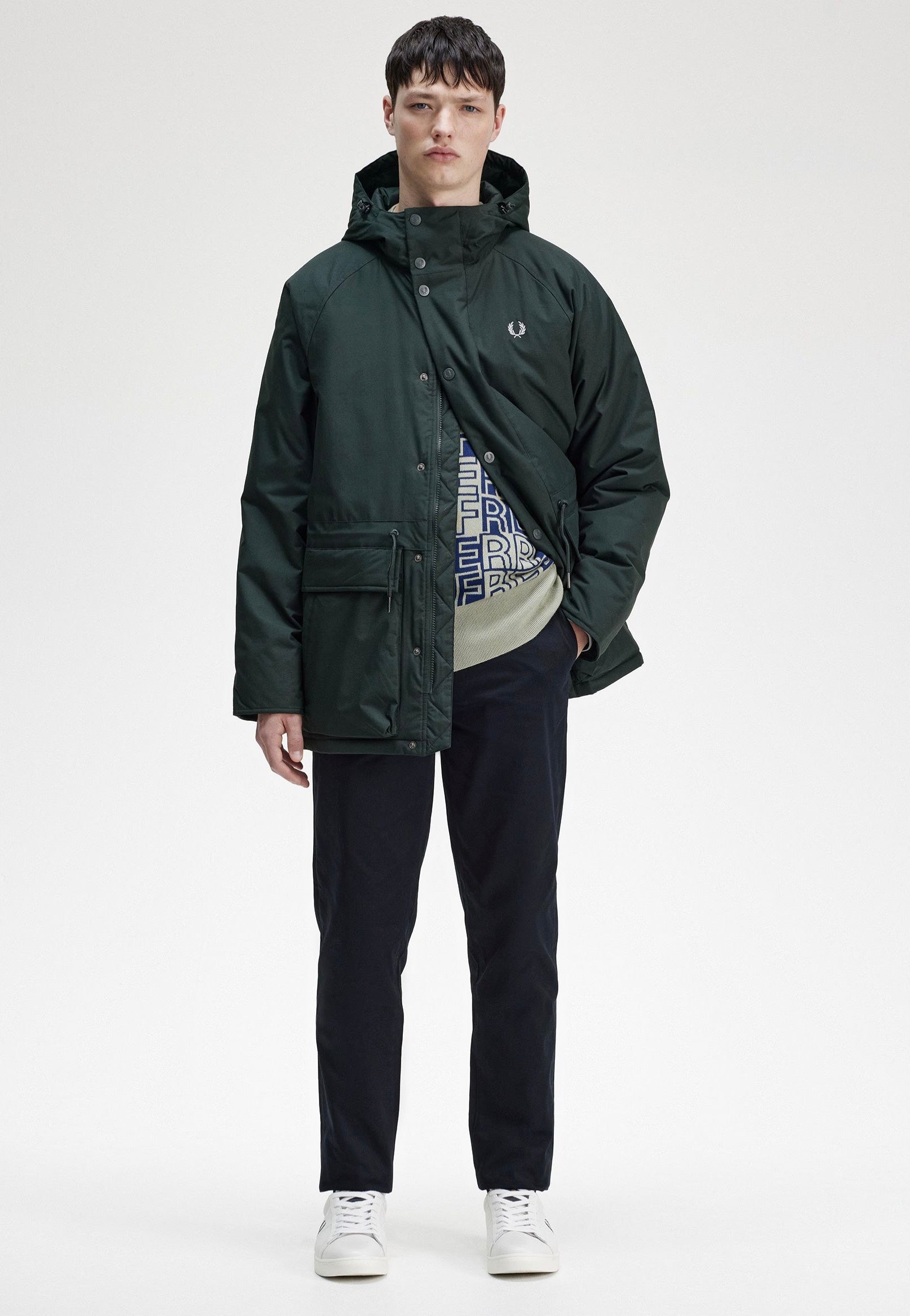 Fred Perry - Padded Zip Through Night Green - Jacket | Men-Image