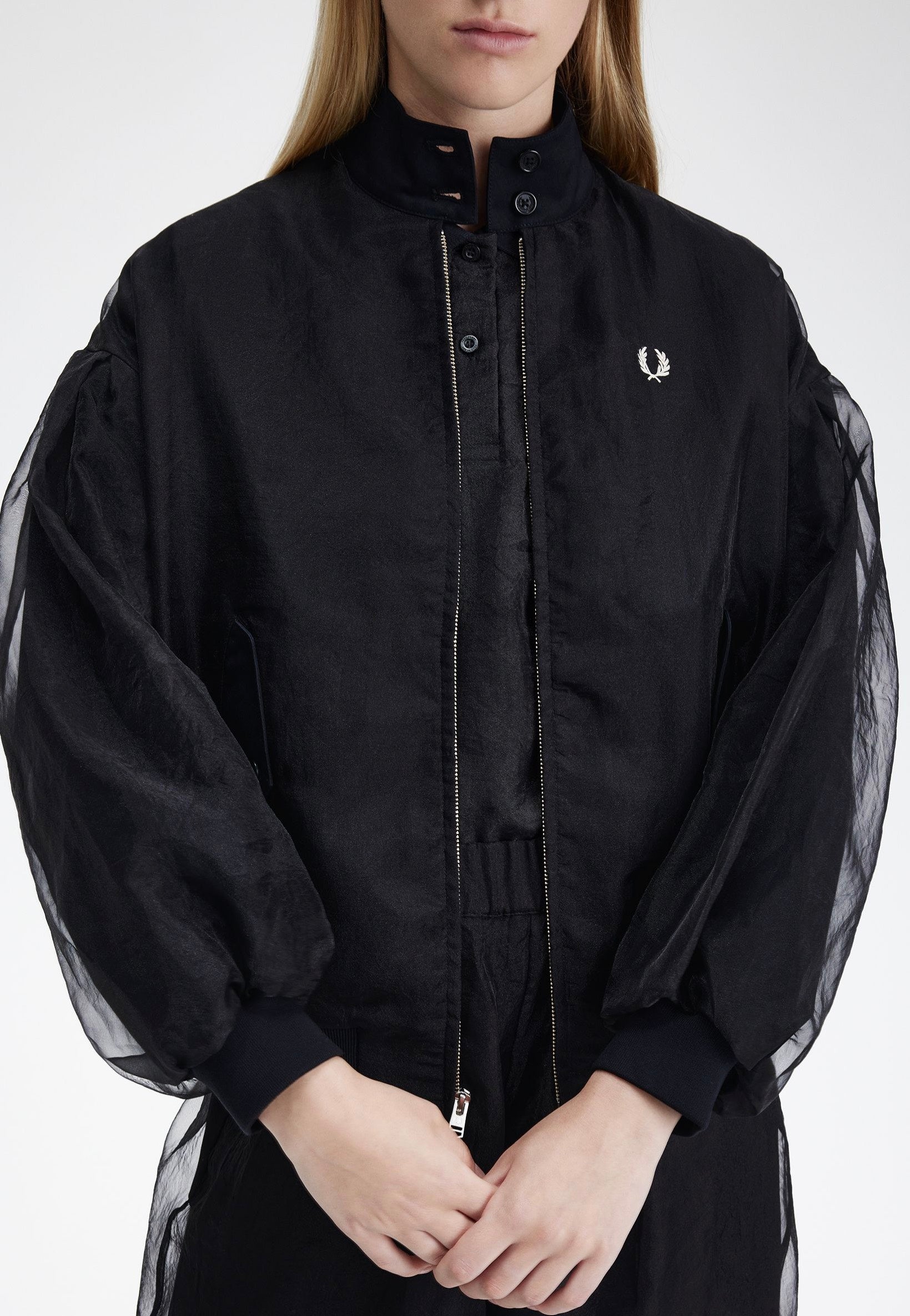 Fred Perry - Sheer Overlay Black - Jacket | Women-Image