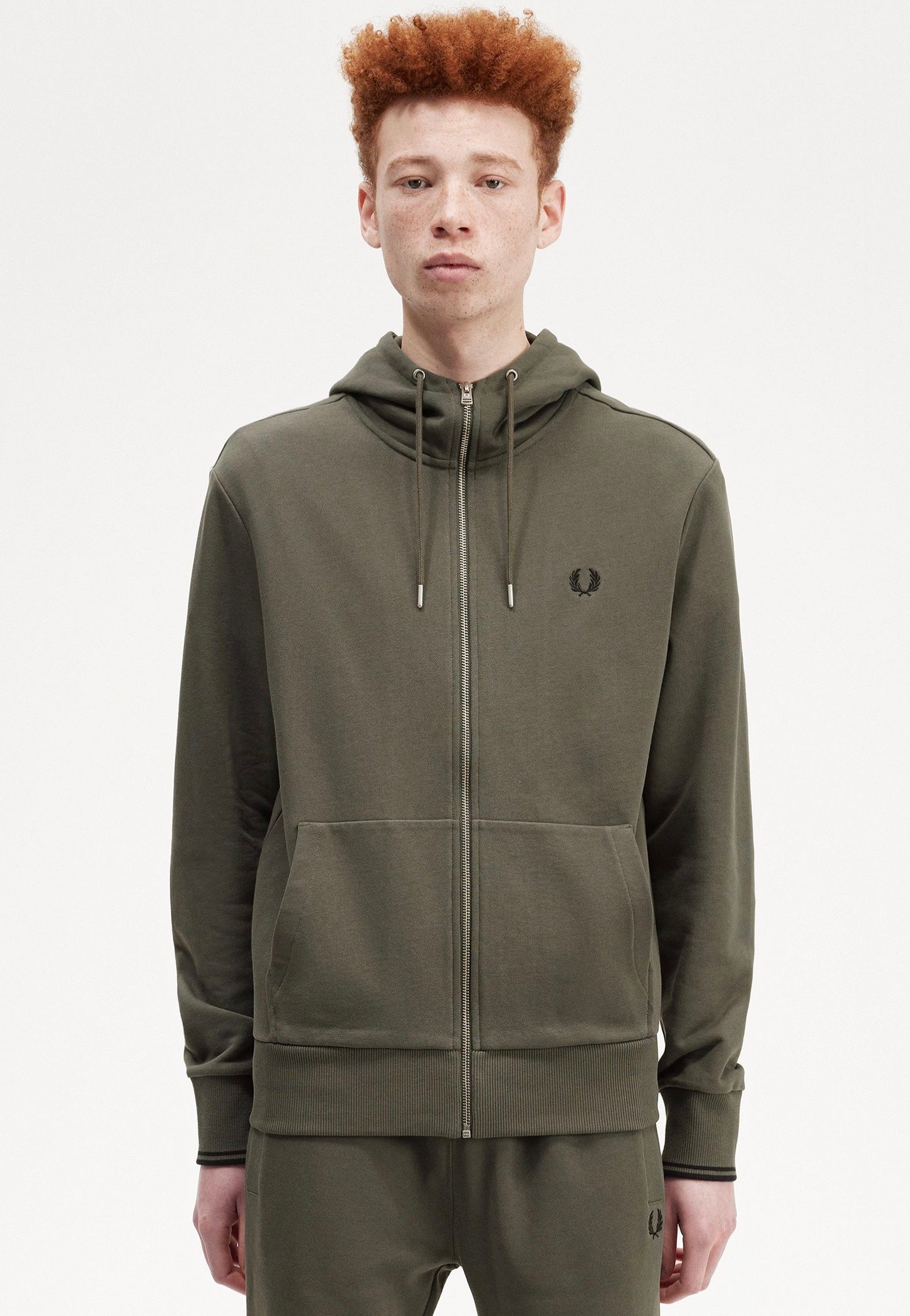 Fred Perry - Hooded Zip Through Field Green - Zipper | Men-Image