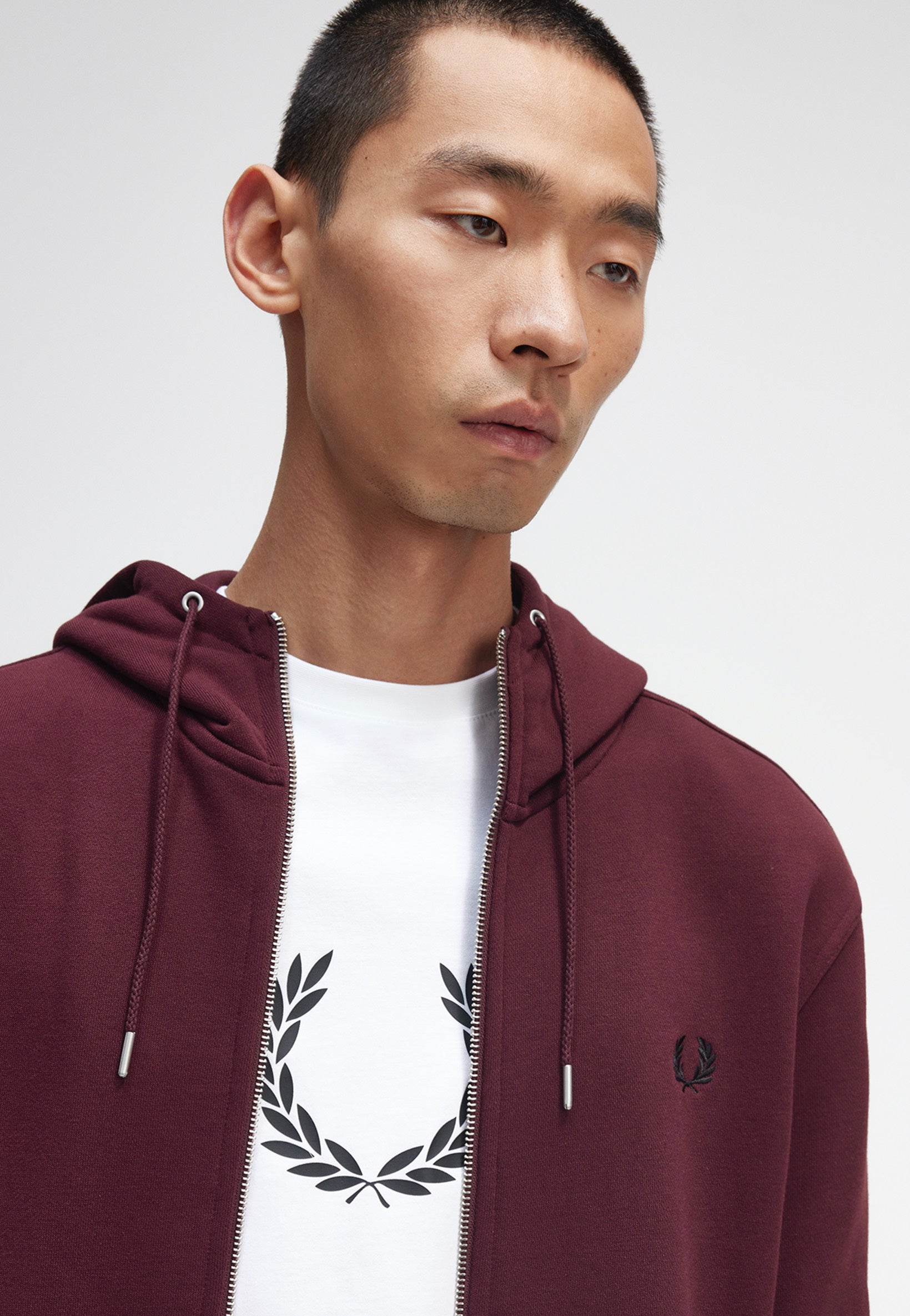 Fred Perry - Hooded Zip Through Oxblood - Zipper | Men-Image