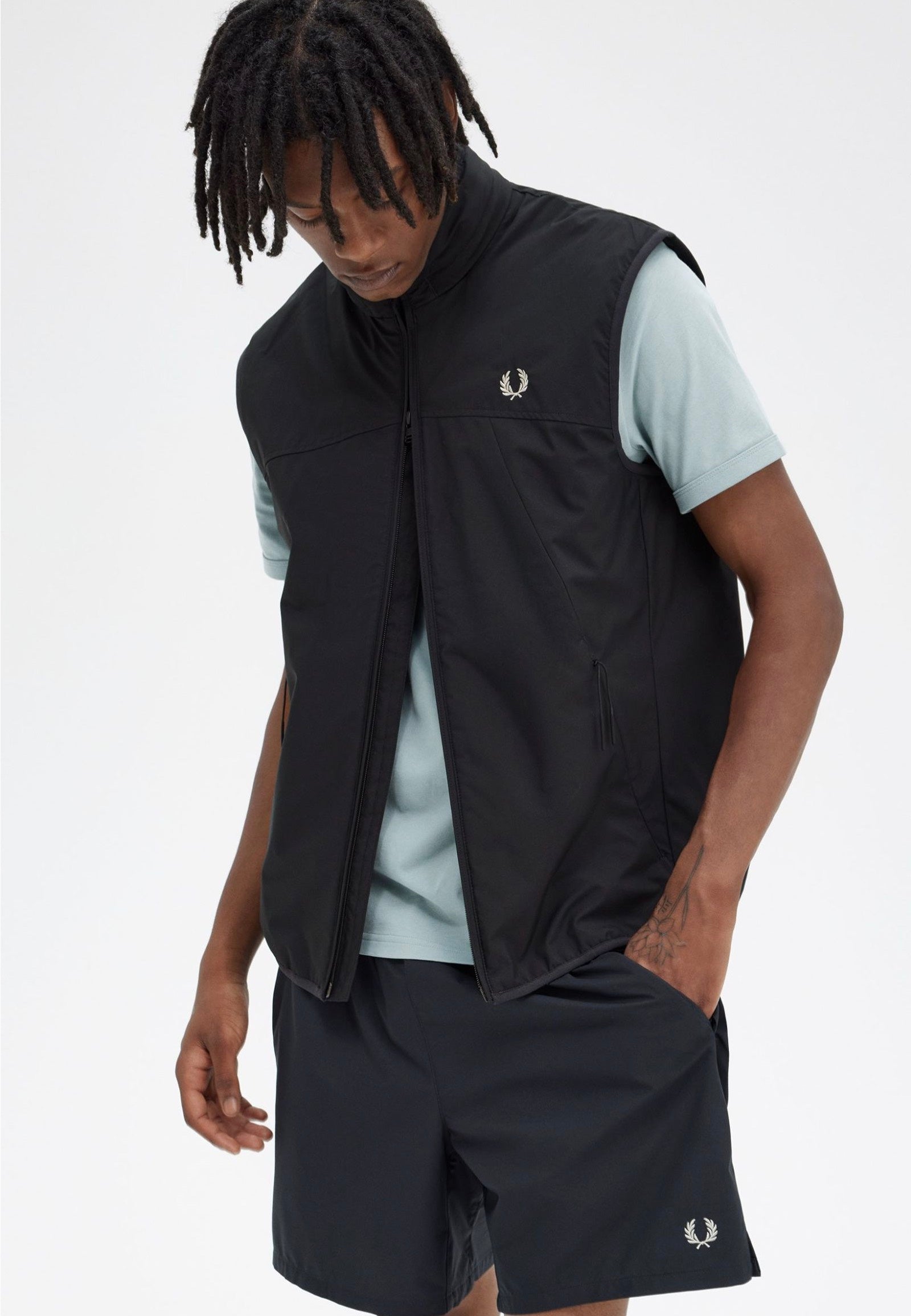 Fred Perry - Zip Through Black - Vest | Men-Image