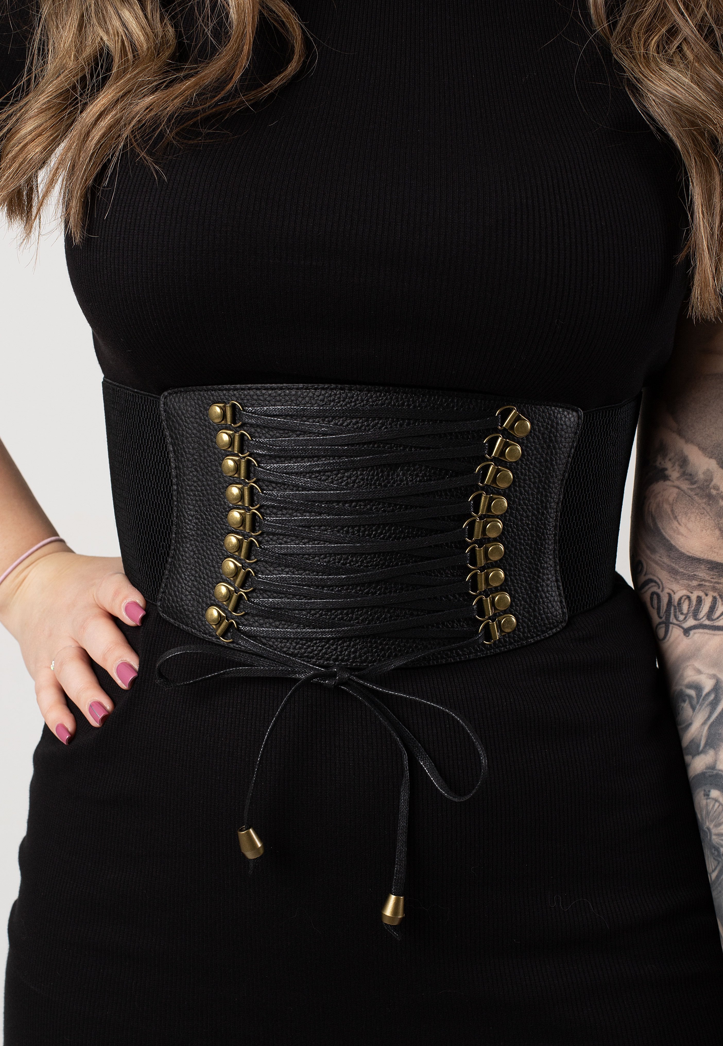 Jawbreaker - Faux Leather Black Lace Up Black - Belt | Neutral-Image