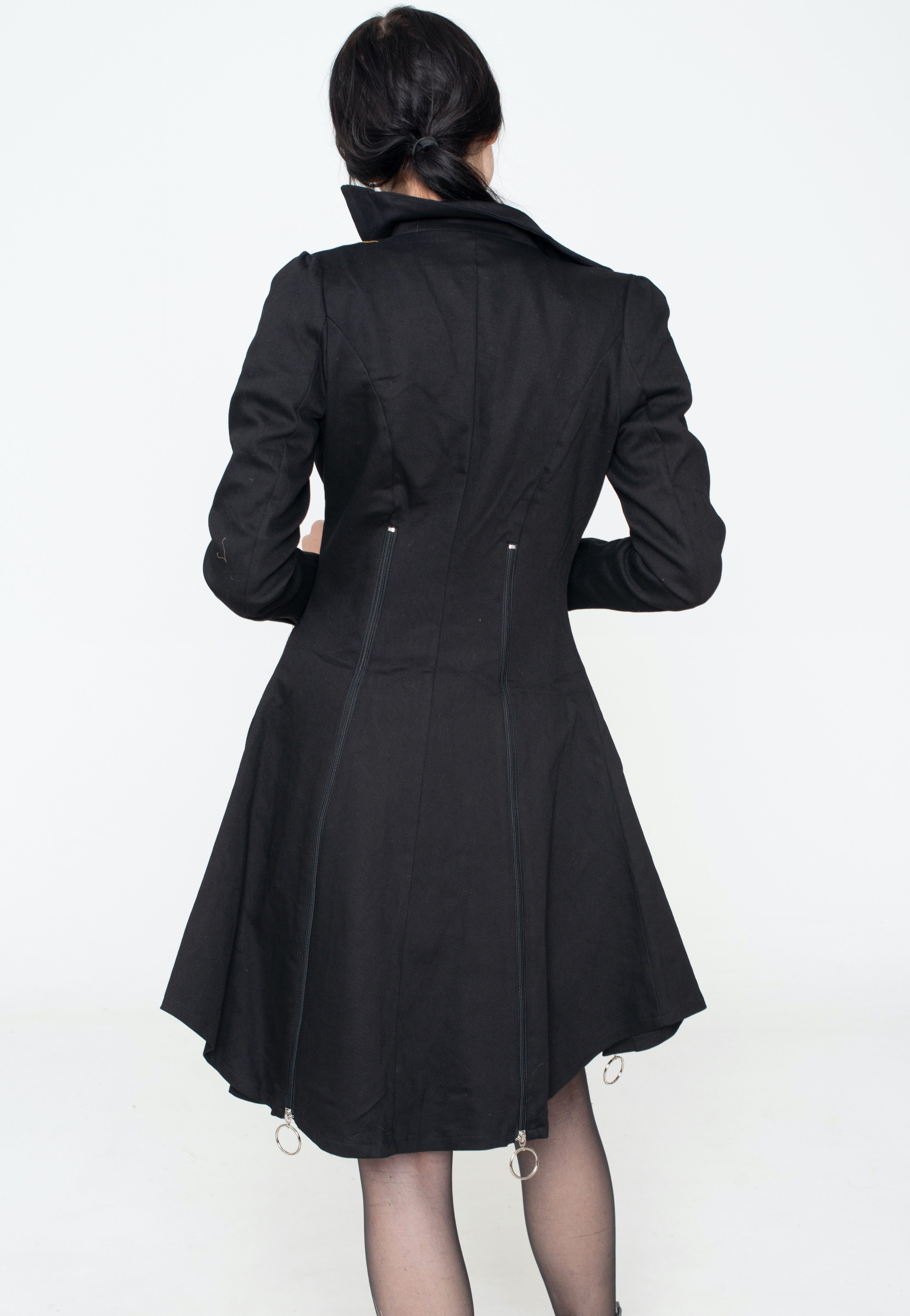 Jawbreaker - Fitted Coat With Zip Detail Black - Jacket | Women-Image