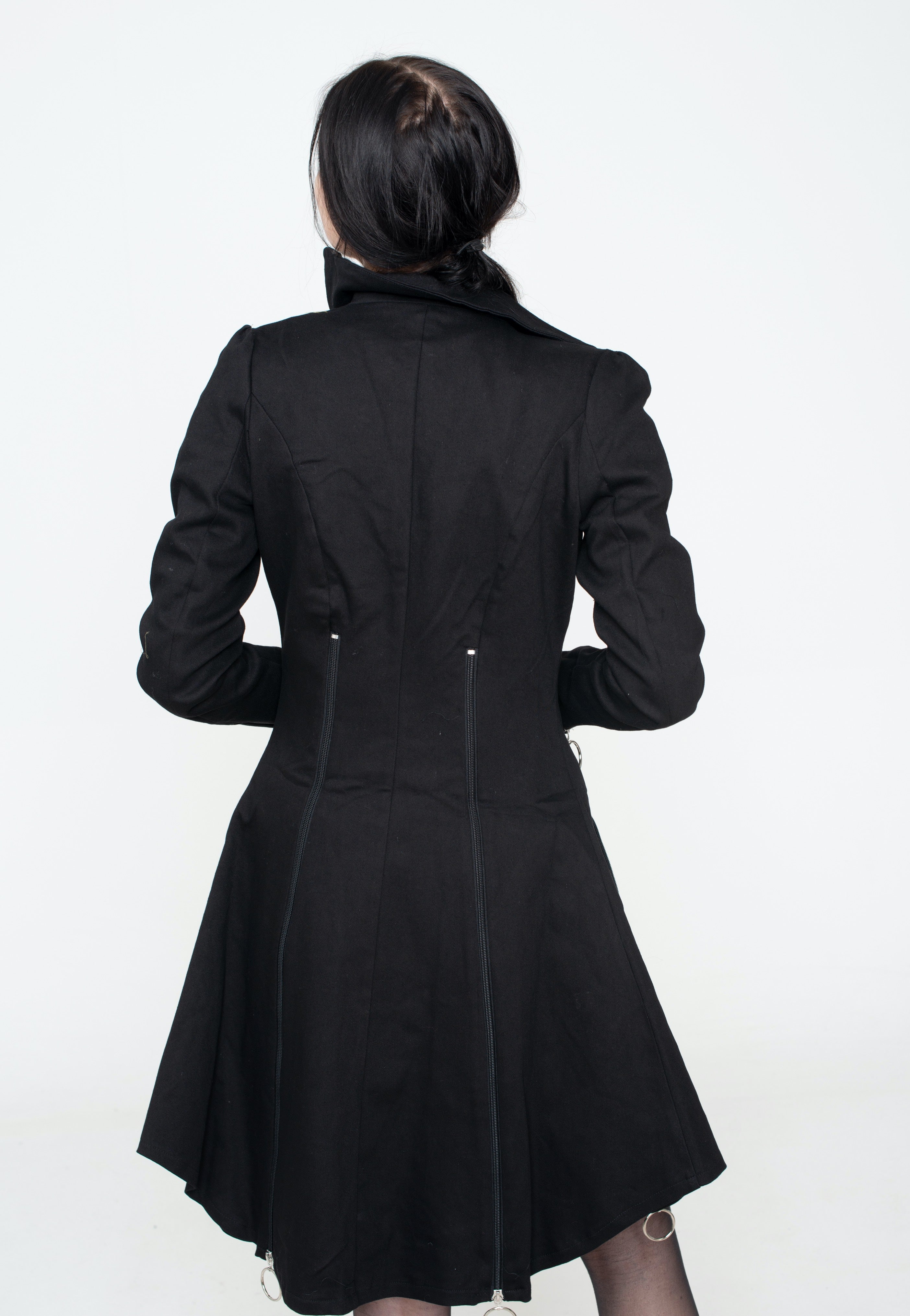 Jawbreaker - Fitted Coat With Zip Detail Black - Jacket | Women-Image