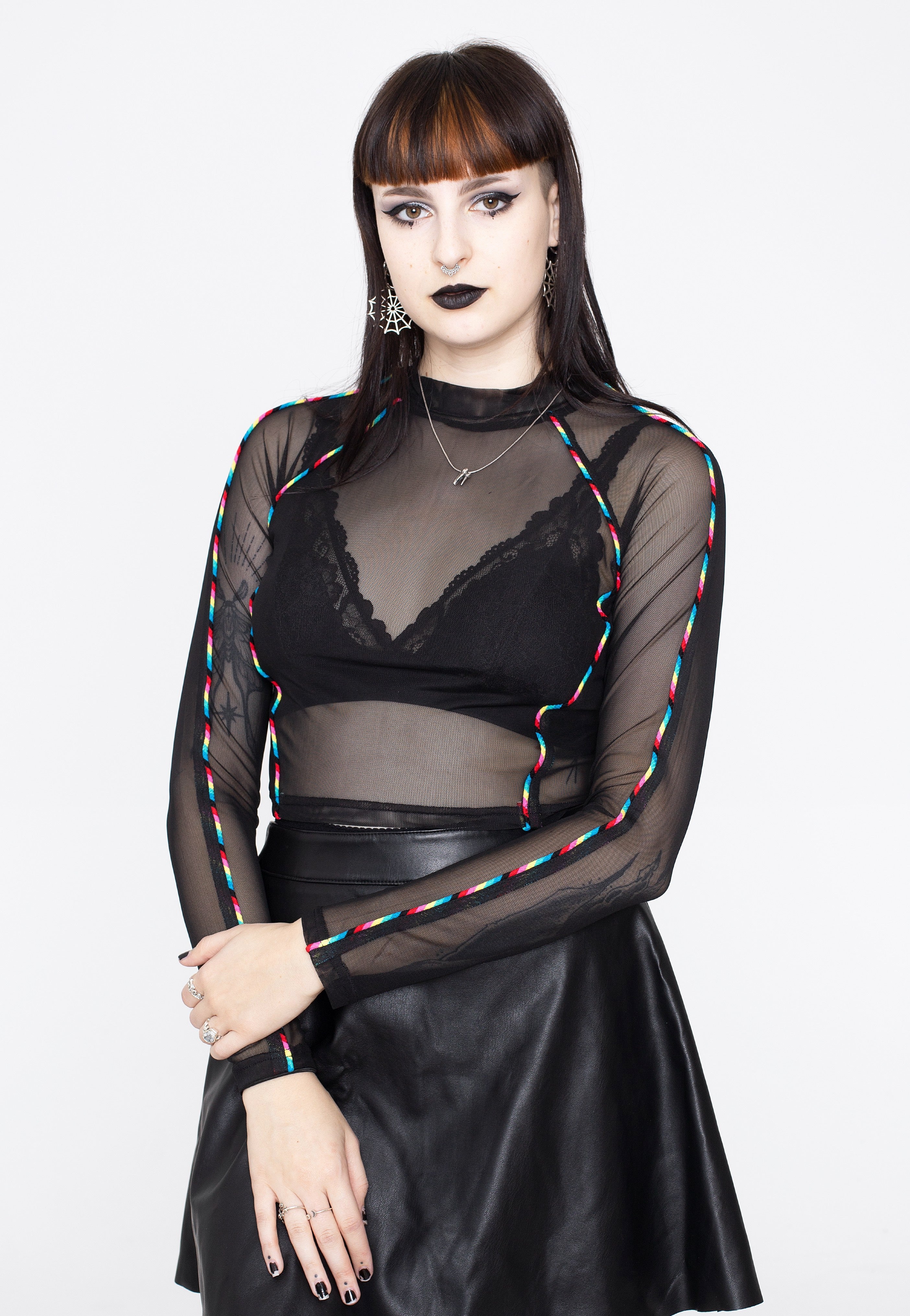 Jawbreaker - LCD Stripe Mesh Black - Longsleeve | Women-Image