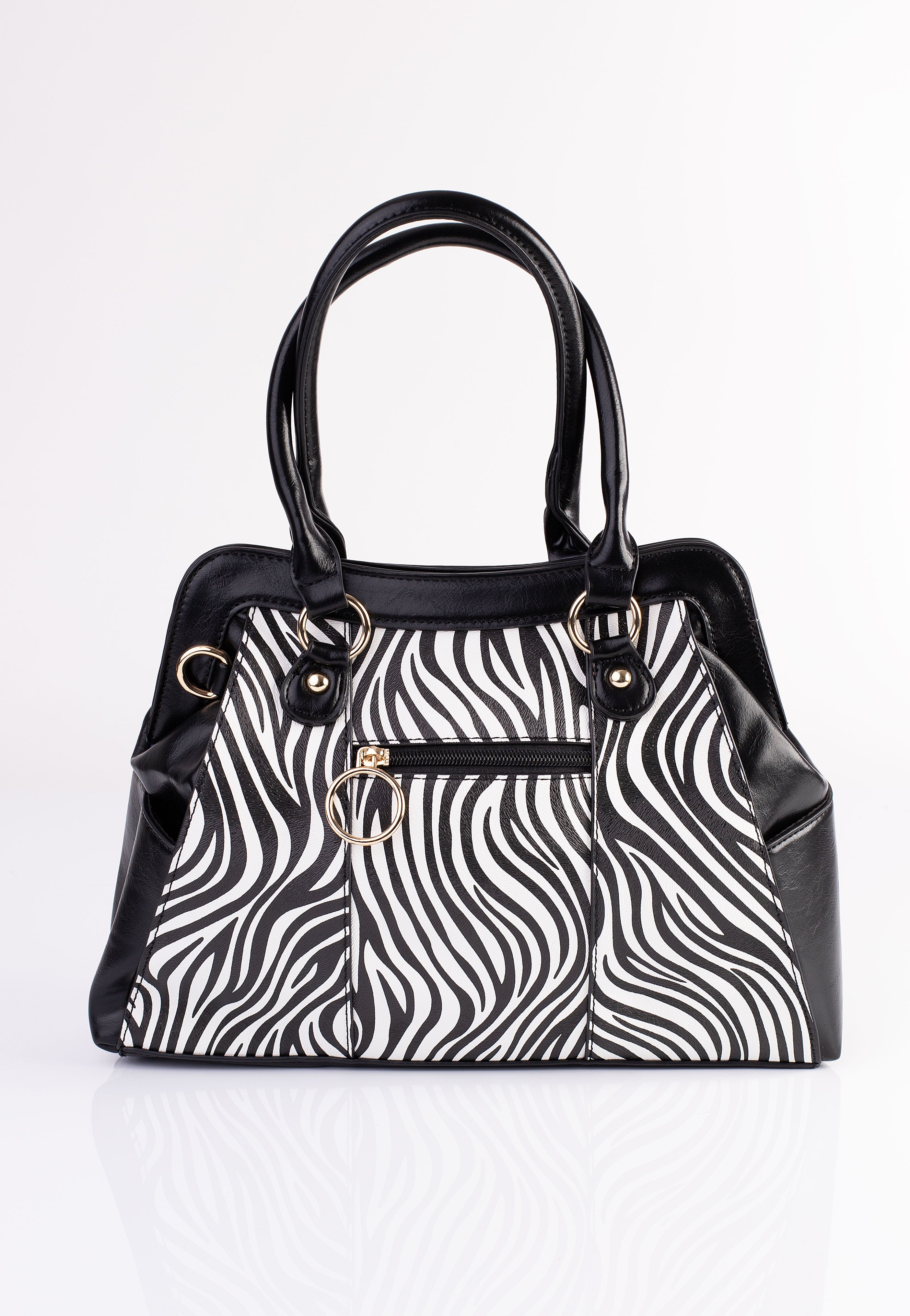 Jawbreaker - Zebra Studded Shoulder Black - Bag | Neutral-Image