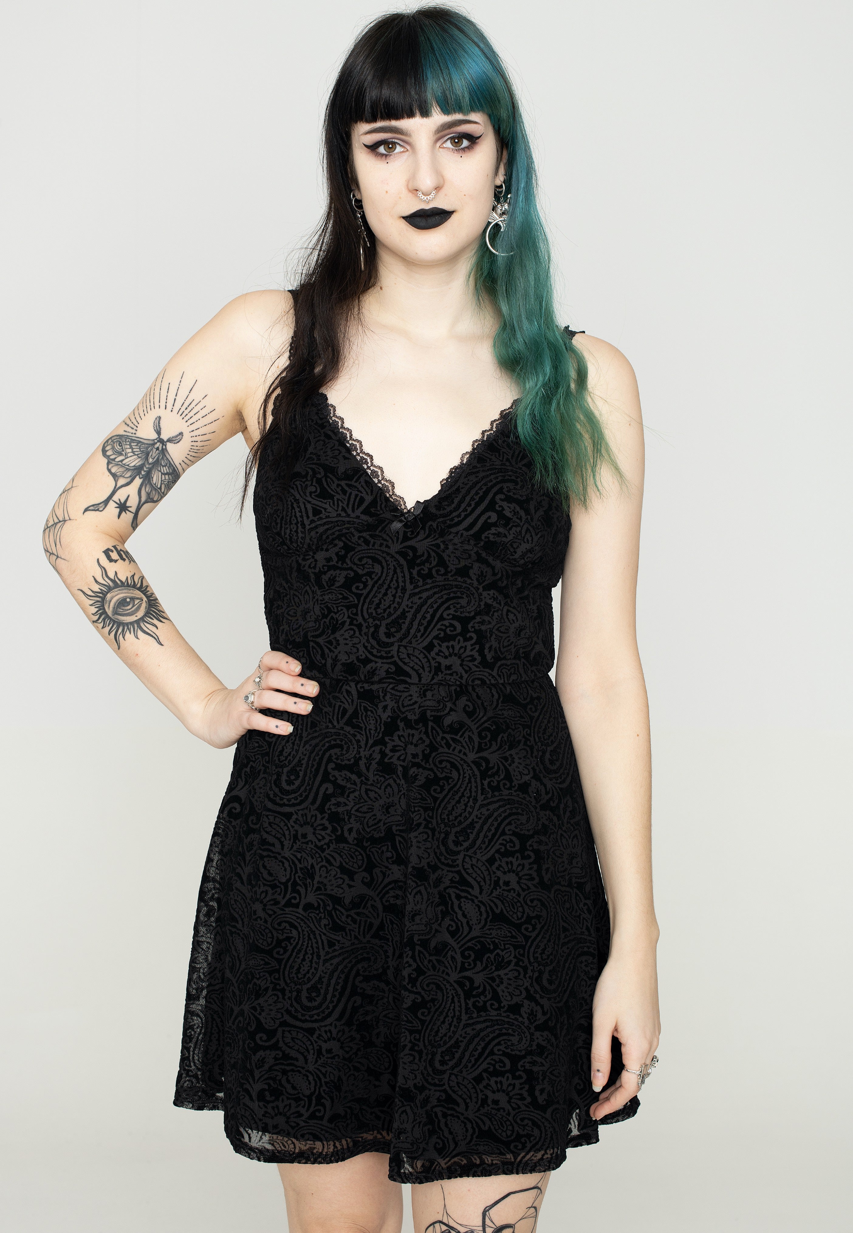 Dark Moon - Jennifer Burnout Velvet Mini - Dress | Women-Image