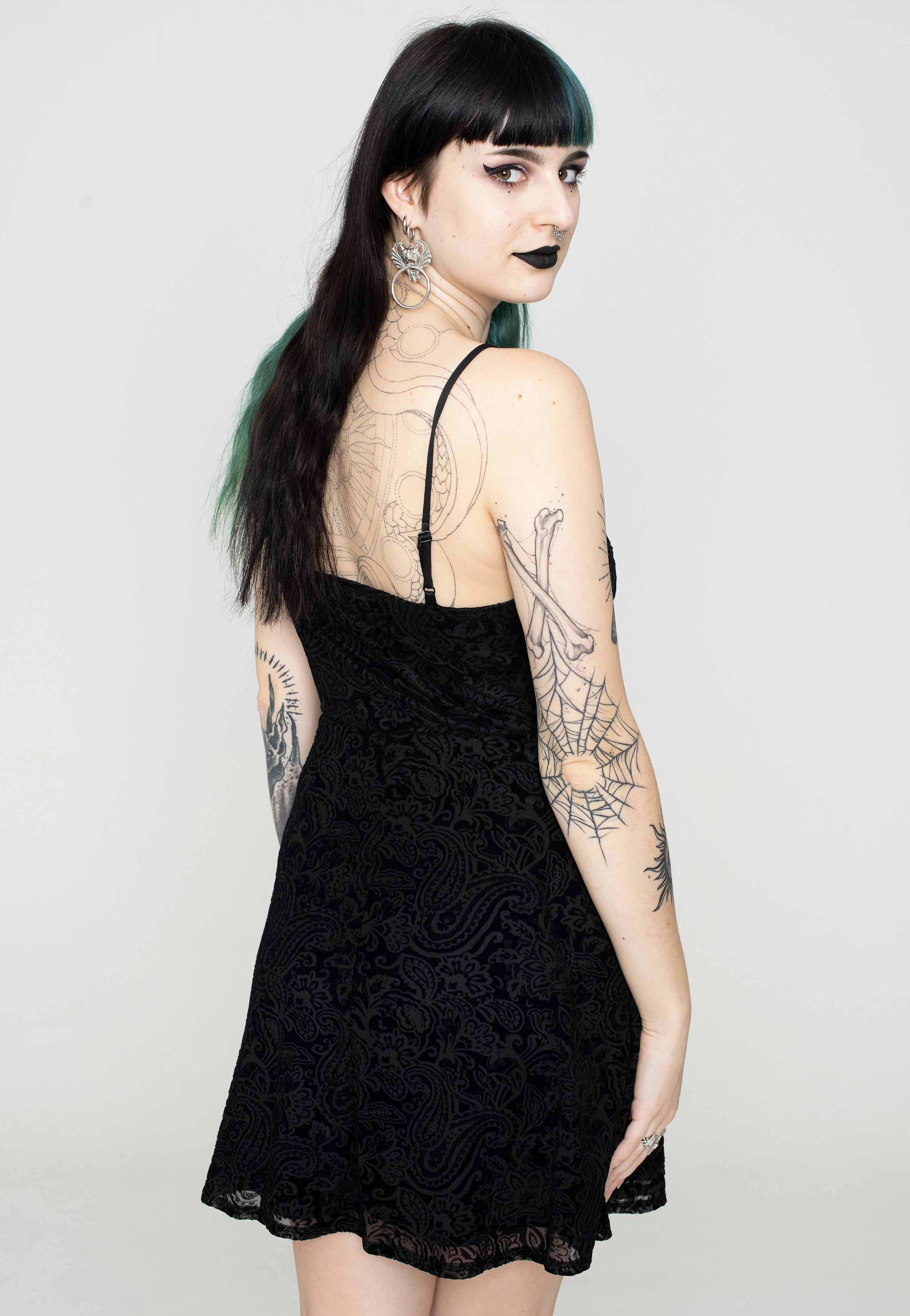 Dark Moon - Jennifer Burnout Velvet Mini - Dress | Women-Image