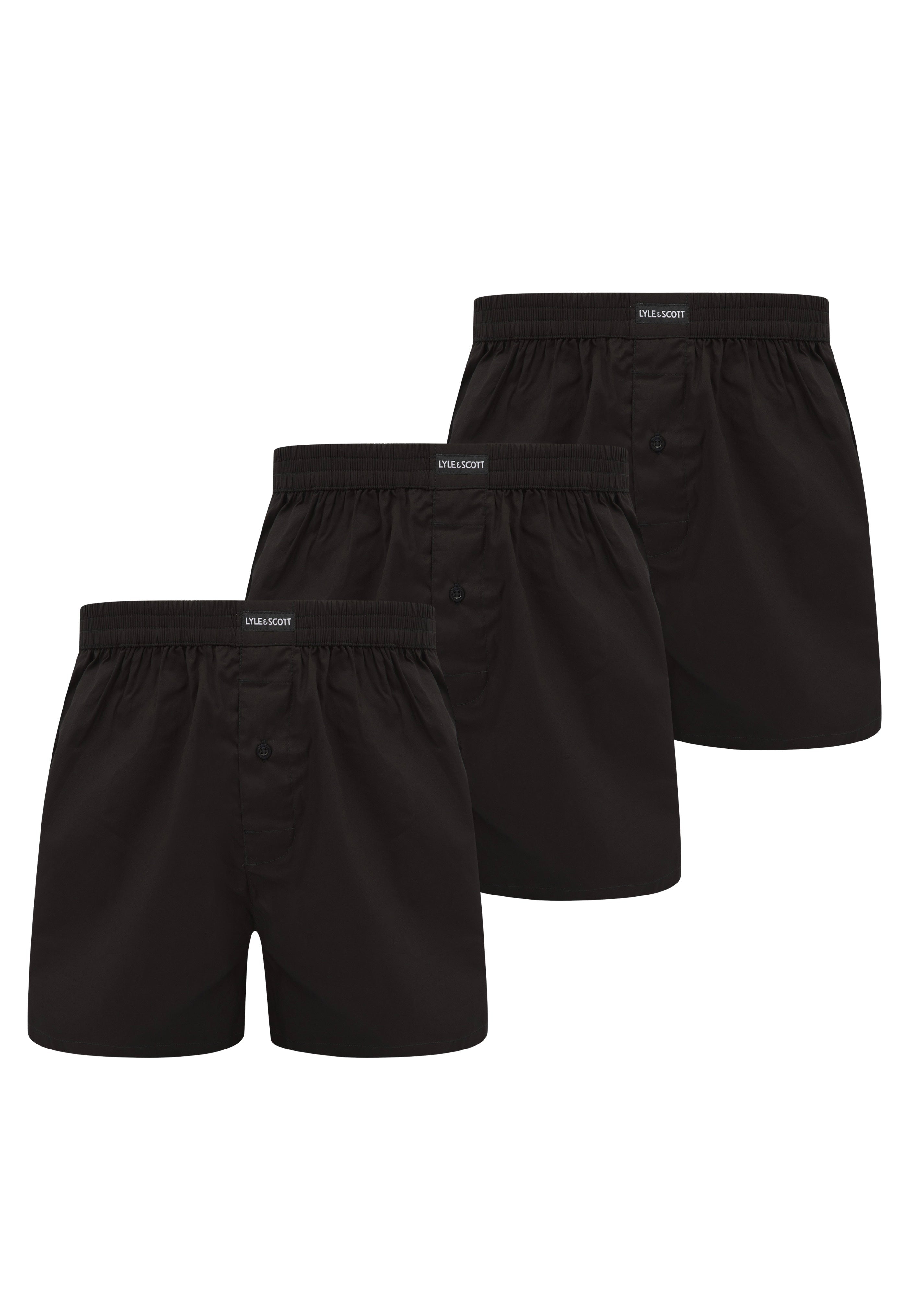 Lyle & Scott - Jericho Pack Of 3 Mixed Woven Black - Boxershorts | Men-Image