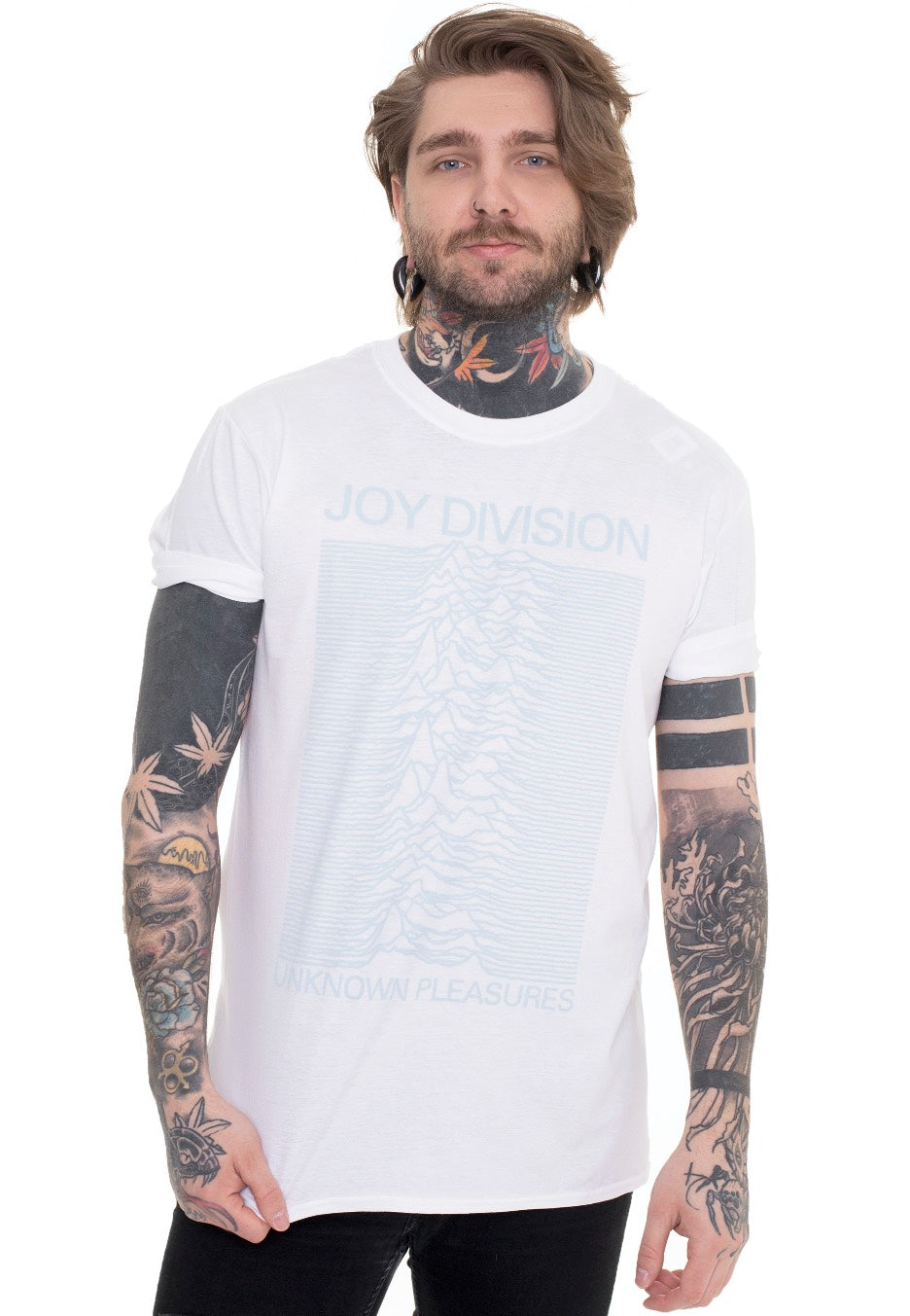 Joy Division - Unknown Pleasures Blue On White - T-Shirt | Men-Image